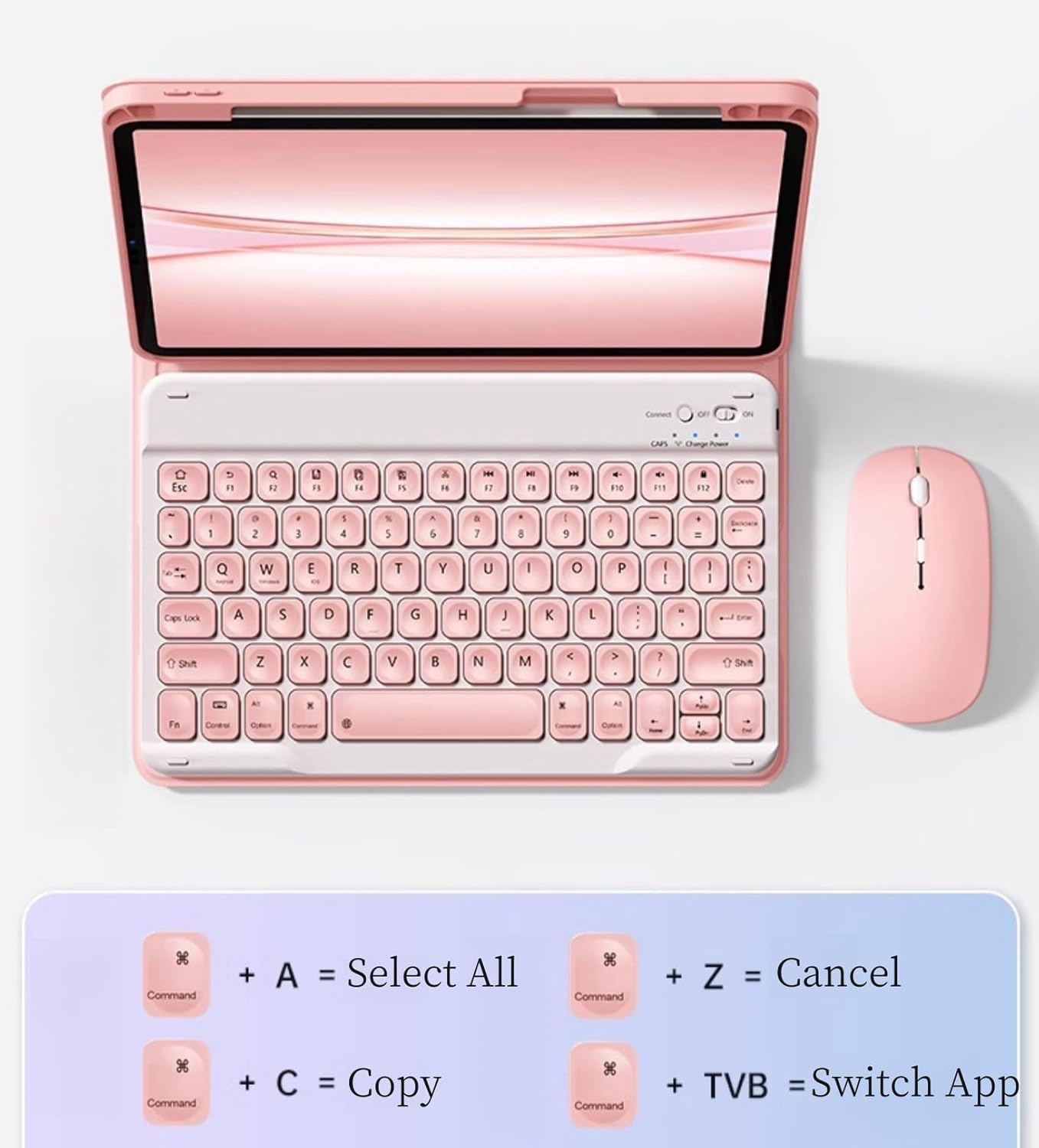 AnMengXinLing Keyboard Case for iPad 11th(A16) 2025/ iPad 10th Generation with Mouse, Cute Candy Round Keycaps Magnetic Detachable Keyboard Case with Pen Holder, Blue