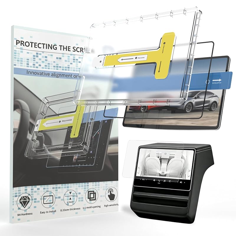 Película Protetora de Vidro Temperado HD Brilhante para Tesla Model 3 e Model Y, Telas de 15,4 e 8 polegadas, 9H, com Kit de Instalação, TSL-01