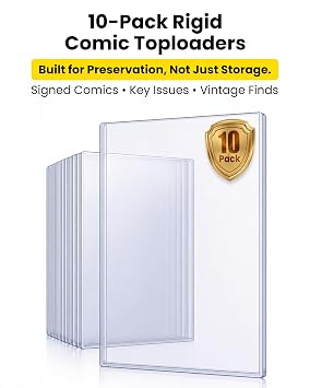 10 Pack Current Comic Book Top Loaders, 15 Mil Rigid