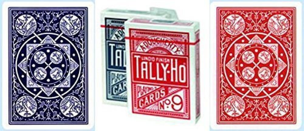 No.9 Fan Back Playing Cards 12 Deck Bundle (6 RED & 6 Blue)