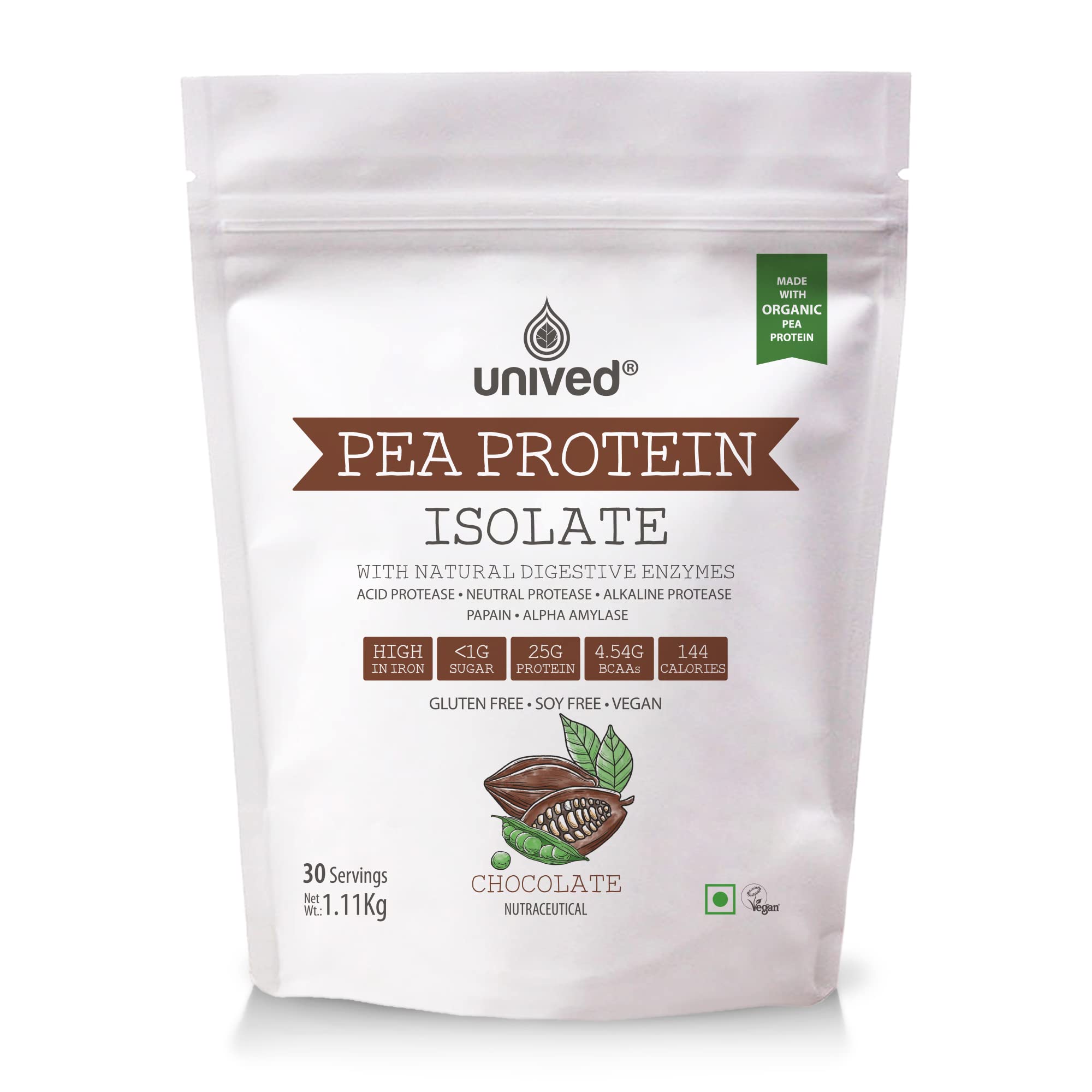 Buy Unived Pea Protein Isolate with Natural Digestive Enzymes, 100