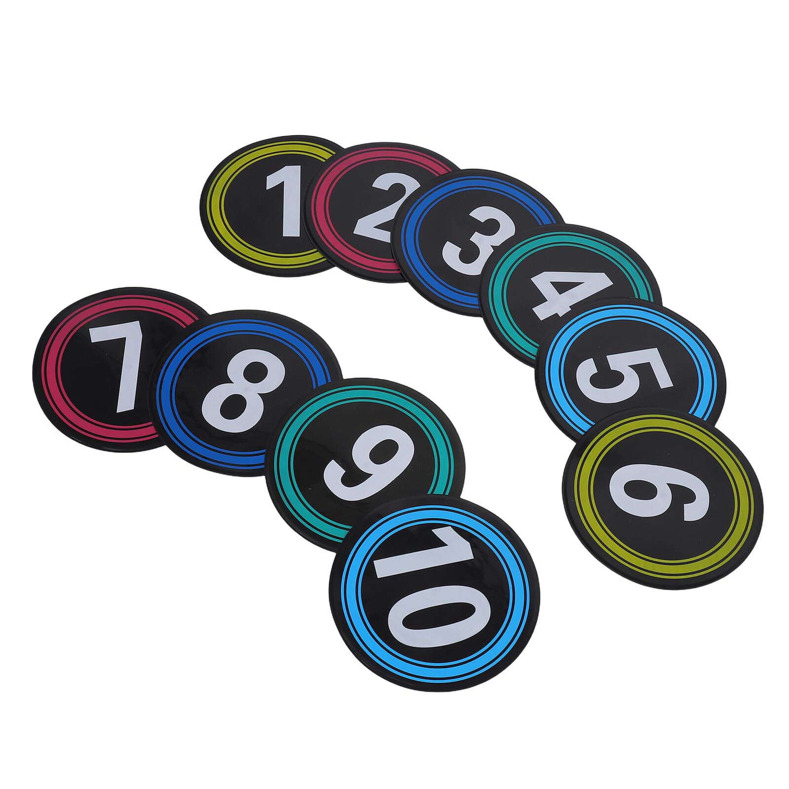 10 Sztuk Non-slip Gym Floor Markers with Numbers Flat Agility Spots for Soccer Basketball Training And Classroom Use Secure Grip And Lightweight Portable Design