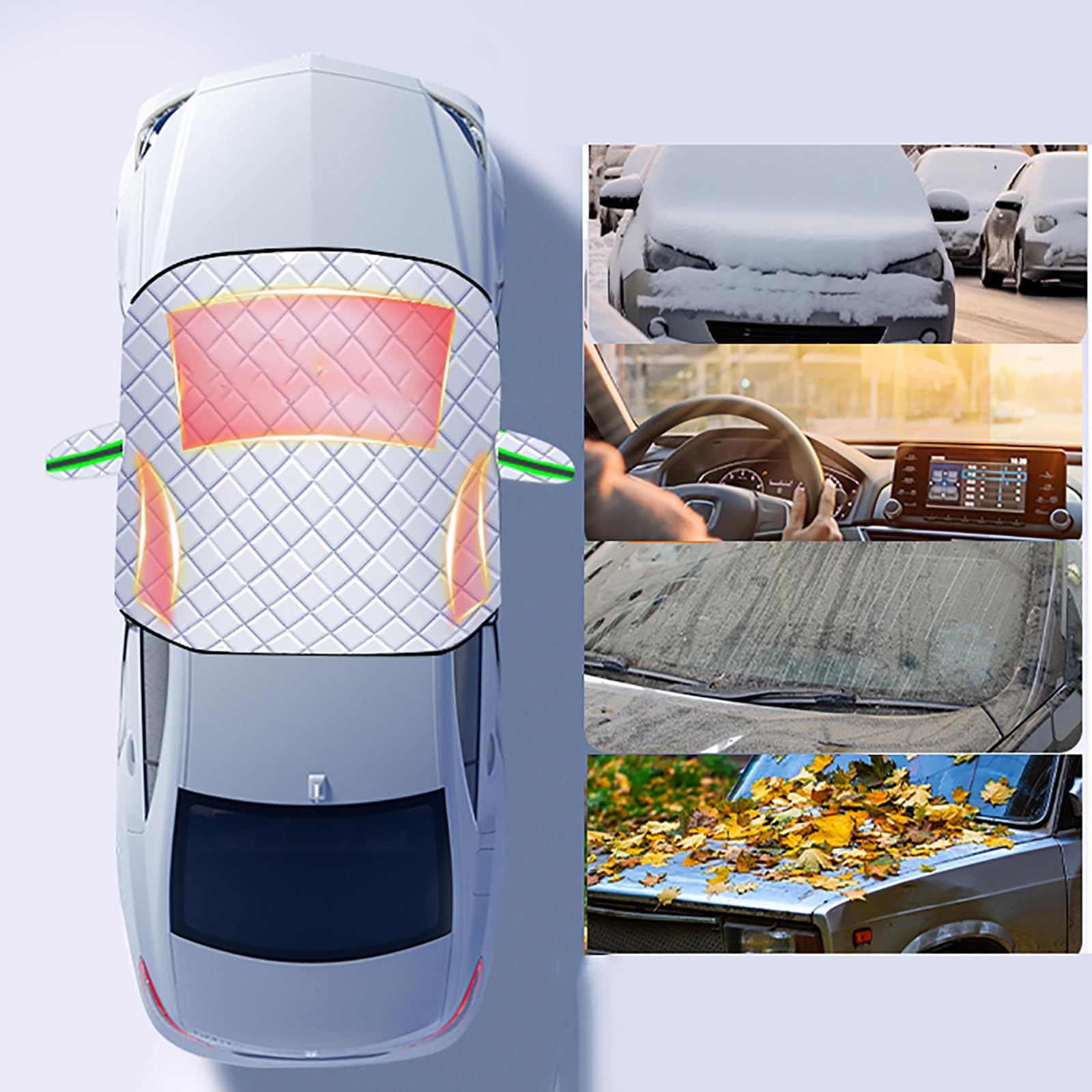 Frontscheibenabdeckung Auto Winte Für Toyota Land Cruiser 200 LC200, Scheibenabdeckung Magnet Windschutzscheibenabdeckung Frostschutz Sonnenschutz für Gegen Schnee EIS Frost UV,A/Green