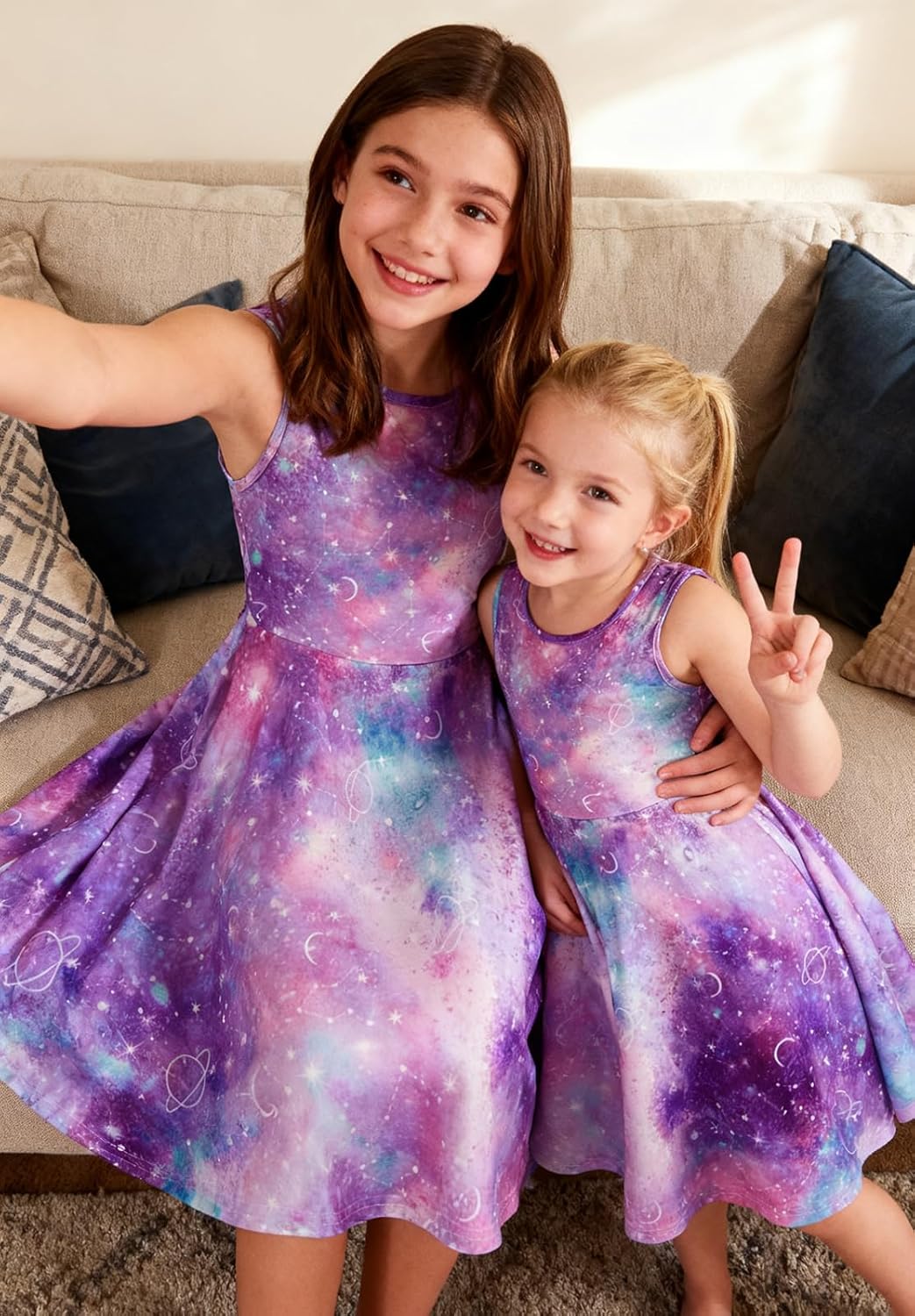 RAISEVERN Girls Dresses Sleeveless Summer Casual Twirl Sundress for 4-13 Years - Image 2