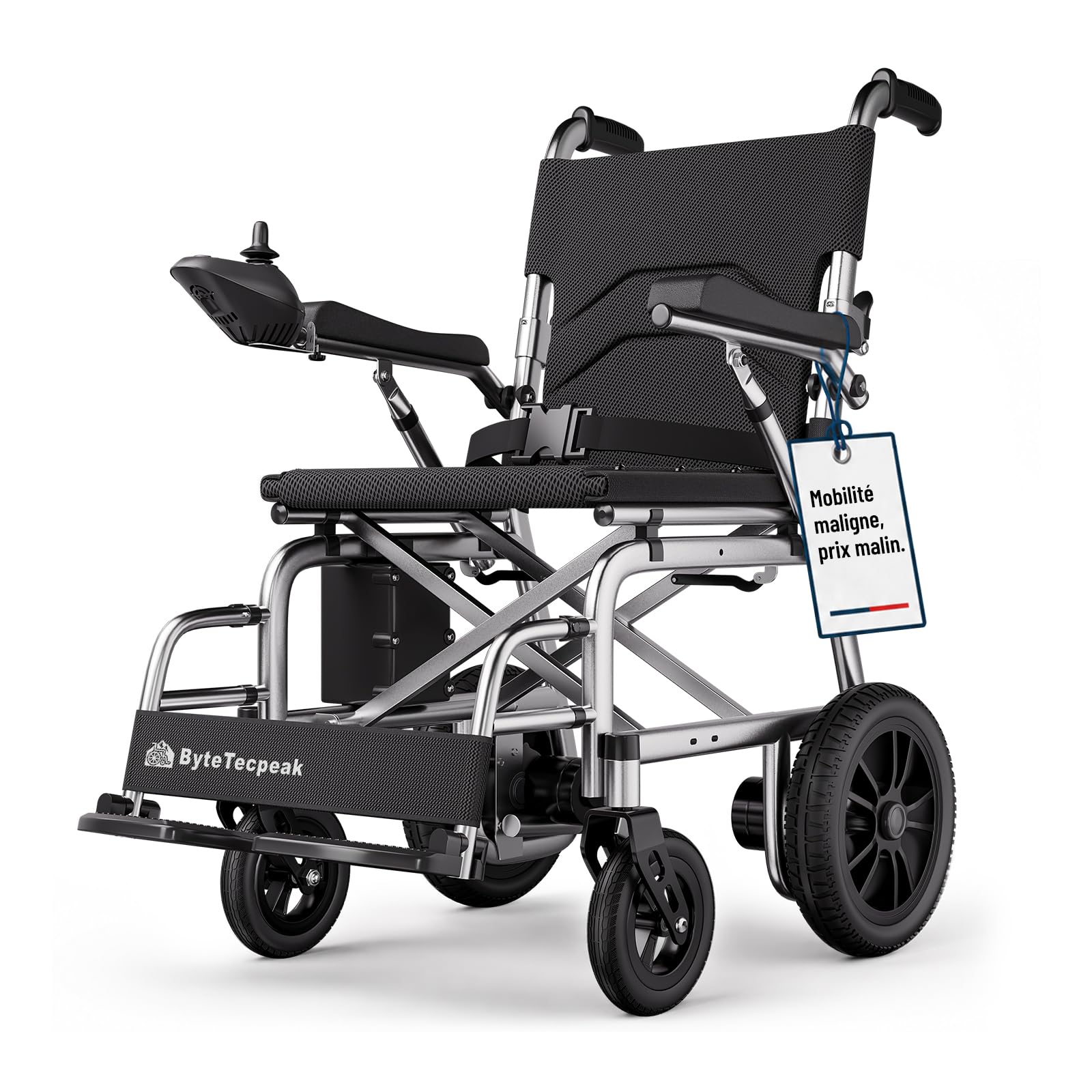 Fauteuil roulant électrique pliable E21 - argent/noir