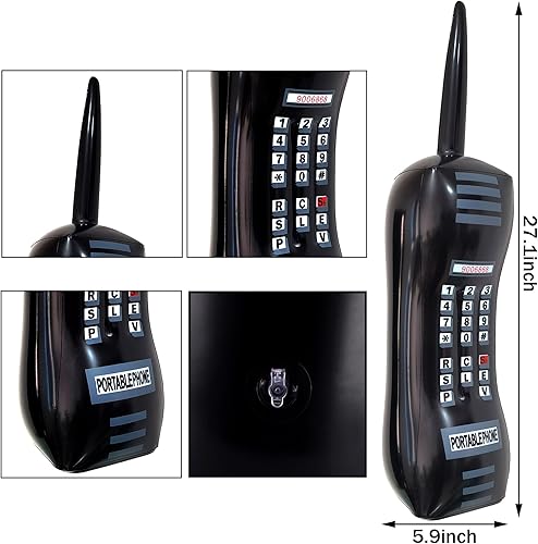 Miniatura 3 de 2 paquetes inflables de radio Boombox y teléfono móvil para fiesta de fotos, recuerdos de fiesta de cumpleaños de los años 80 y 90, música retro