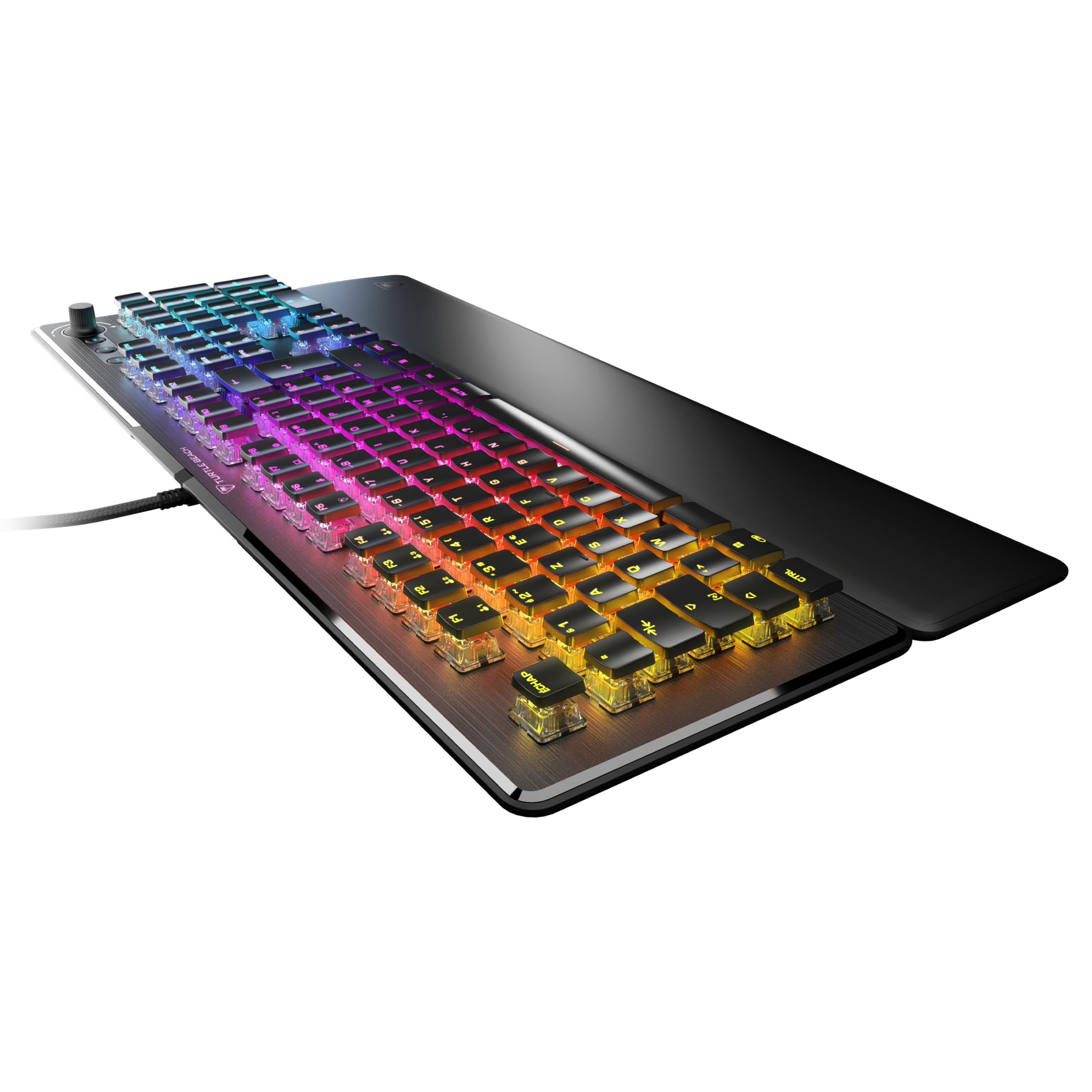 Turtle Beach Vulcan II - Clavier Gaming PC, interrupteurs mécaniques Titan II, Touches rétro-éclairées RGB Personnalisables, Repose-Poignets Amovible, Noir