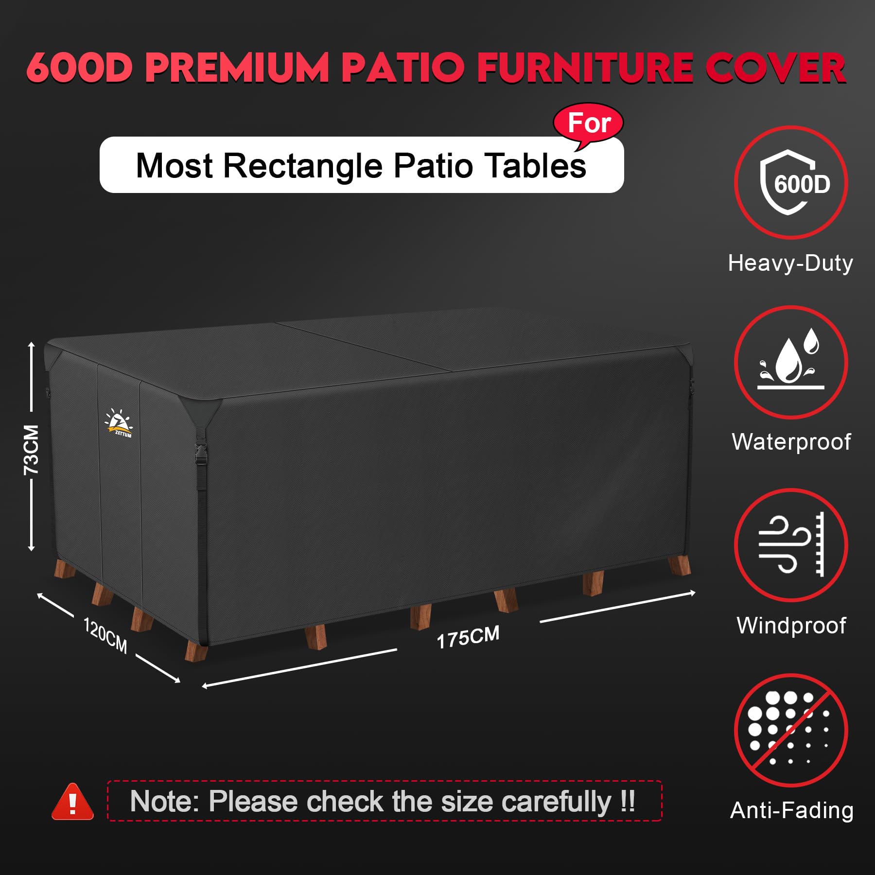 Copertura Per Sedie Impilabili Zettum - 2 Pezzi Impermeabili E Antivento | Tessuto Oxford 600D Con PU - Foto 11