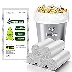 Compostable Mini Trash Bags 2.6 Gallon - Inwaysin Biodegradable Tiny Garbage Bag Unscented Leakage-Proof Strong Thick Trash Can Liners for Kitchen Office (5 Rolls, 200 Count, Clear White)