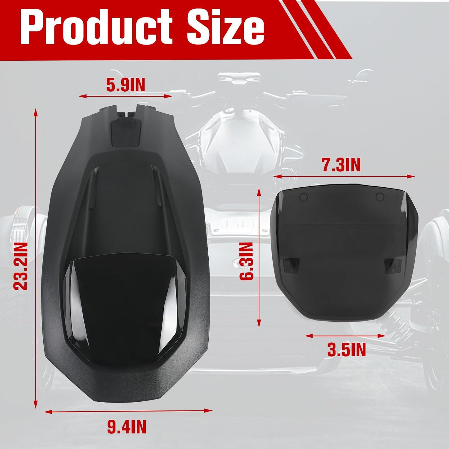 Cluster Relocator Kit for Can-Am Ryker 900, 600 Sport & Rally (Replaces OEM #219400948), Black Plastic Gauge & Speedometer Relocator Panel Bracket for Can-Am Ryker All Models Accessories