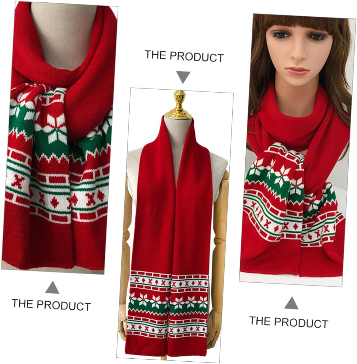 NOLITOY 1pc Christmas Themed Scarf Decoration for Boys and Girls and Parents Lovely Neckerchief for Family Gatherings Fashionable Xmas Scarf Festive Patterns