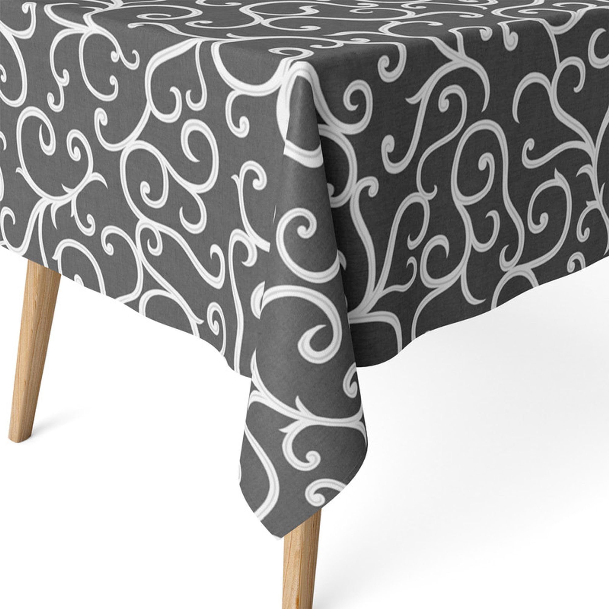 ECOMMERC3 | Stain Resistant Tablecloth for Rectangular Table Size 260 x 140 cm - Stain Resistant Extra Soft and Waterproof Tablecloth Grey