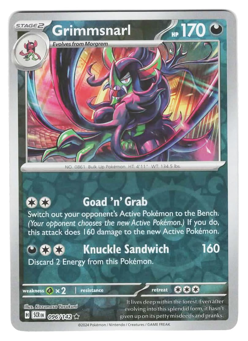 Amazon.com: Pokemon - Grimmsnarl 096/142 - Stellar Crown Reverse