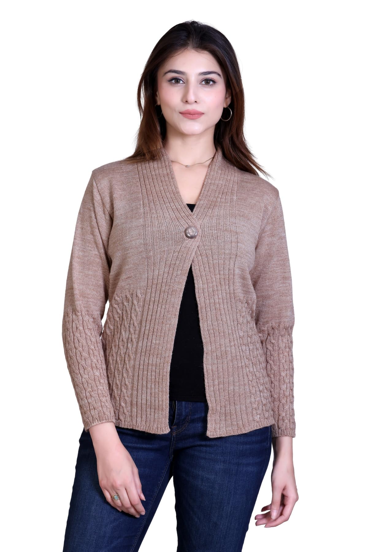 Full Sleeve Woollen Shrug Cardigan for Women-image-13