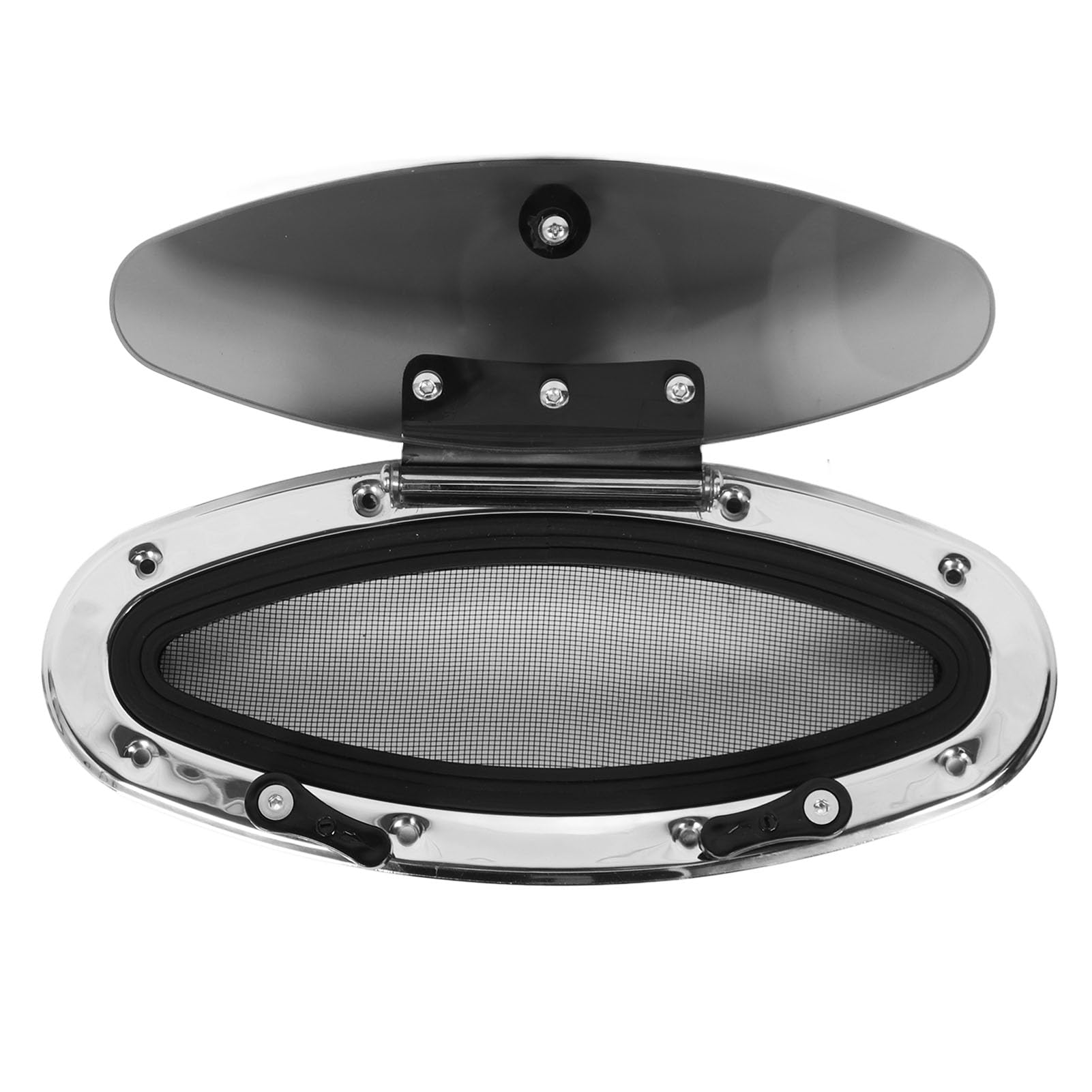 Oblò per Barche Marine da 300 X 105 Mm con Maniglia per Interruttore - Vetro Temperato, Resistente Ai Raggi UV, Impermeabile Yacht e