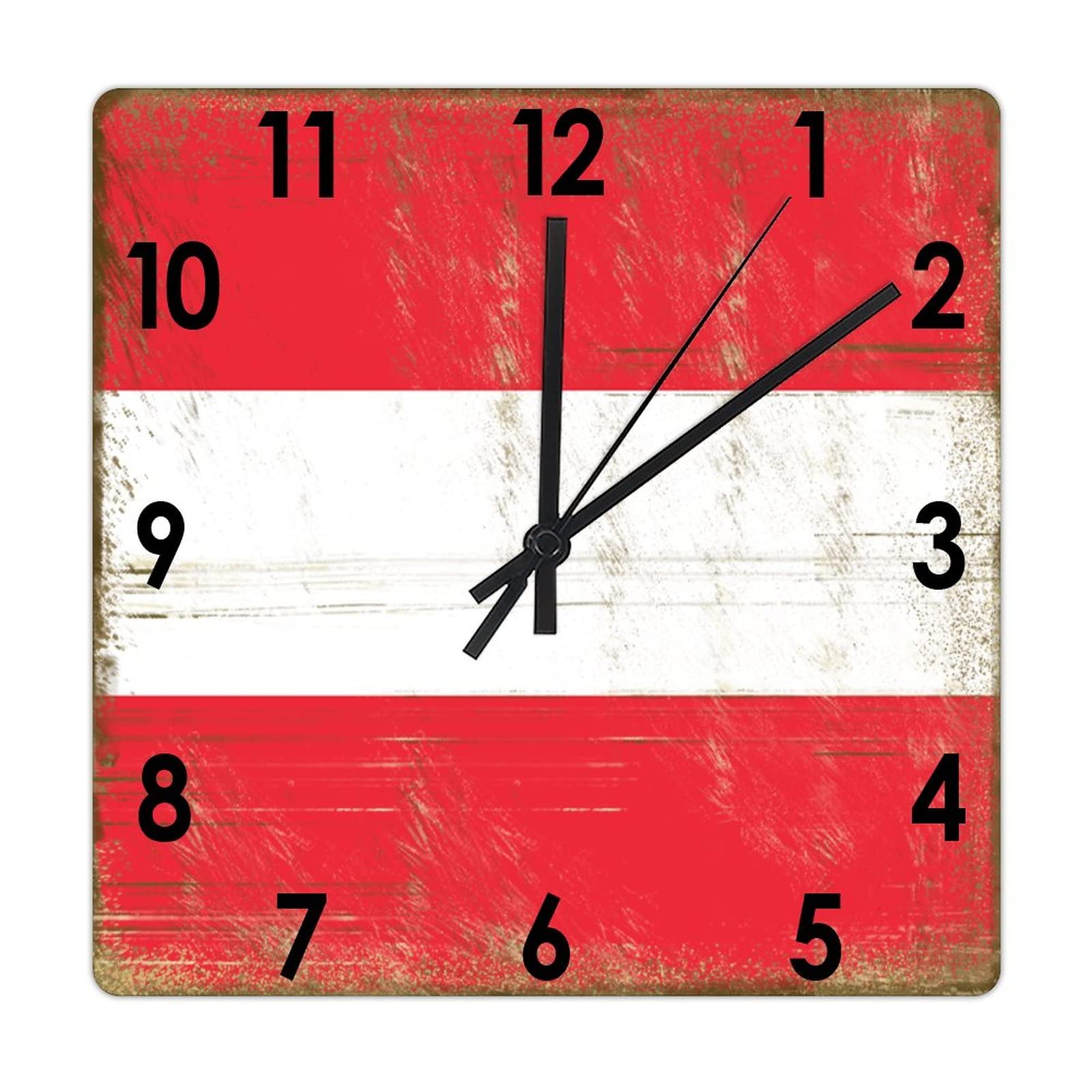 Horloge murale drapeau Autriche 30cm en bois à quartz