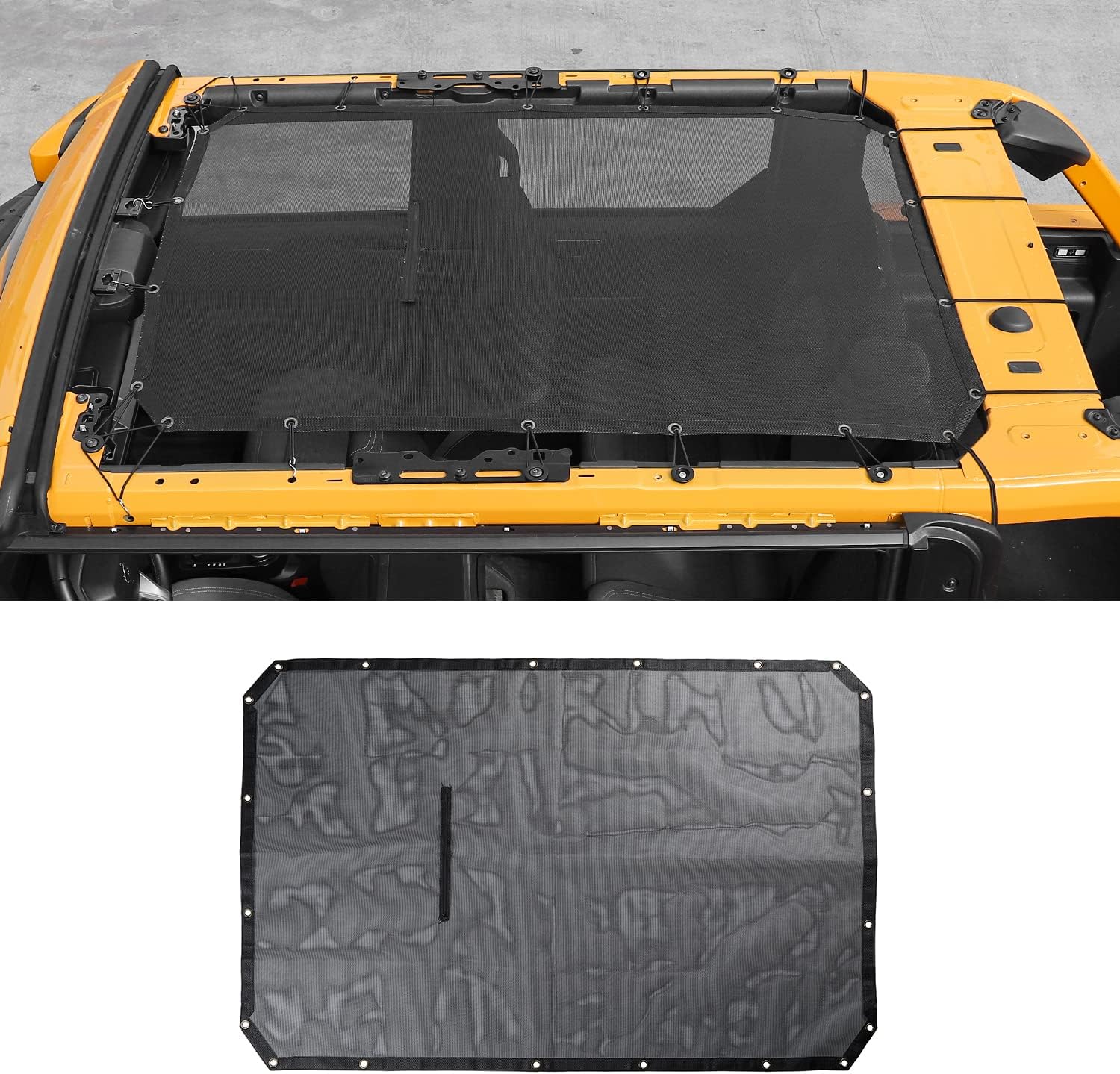 for Bronco Sunshade Mesh, Sun Shade Bikini Top Provides UV Sunshade Protection Compatible with 2021-2023 Ford Bronco Accessories 4-Door (Not Fit Bronco Sport)