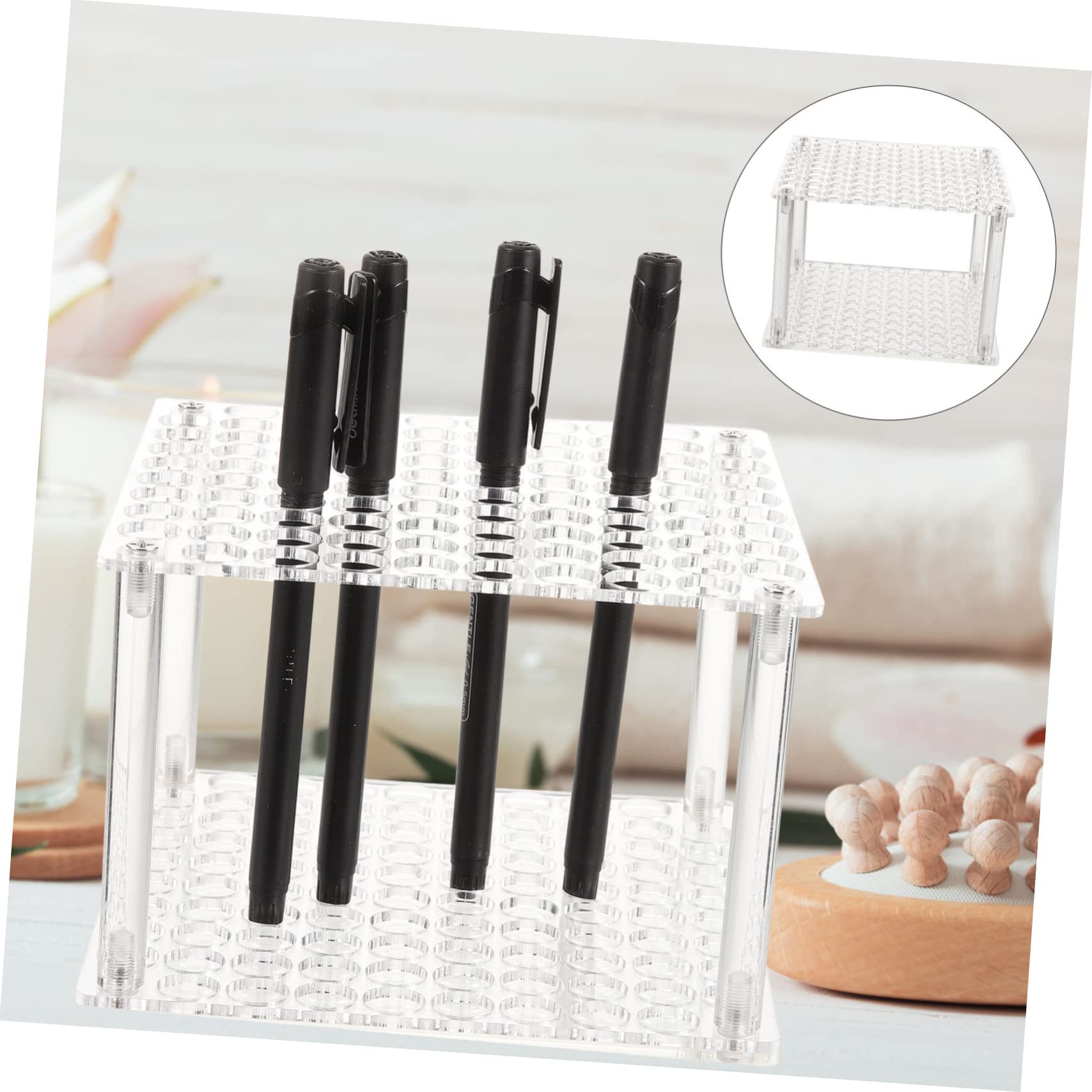 4pezzi Portapenne Acrilico Trasparente Per Ufficio e Casa Organizer Per Pennelli e Matite Supporto Per Articoli Da Scrivania Design Elegante e Funzionale Per Studio e Atelier
