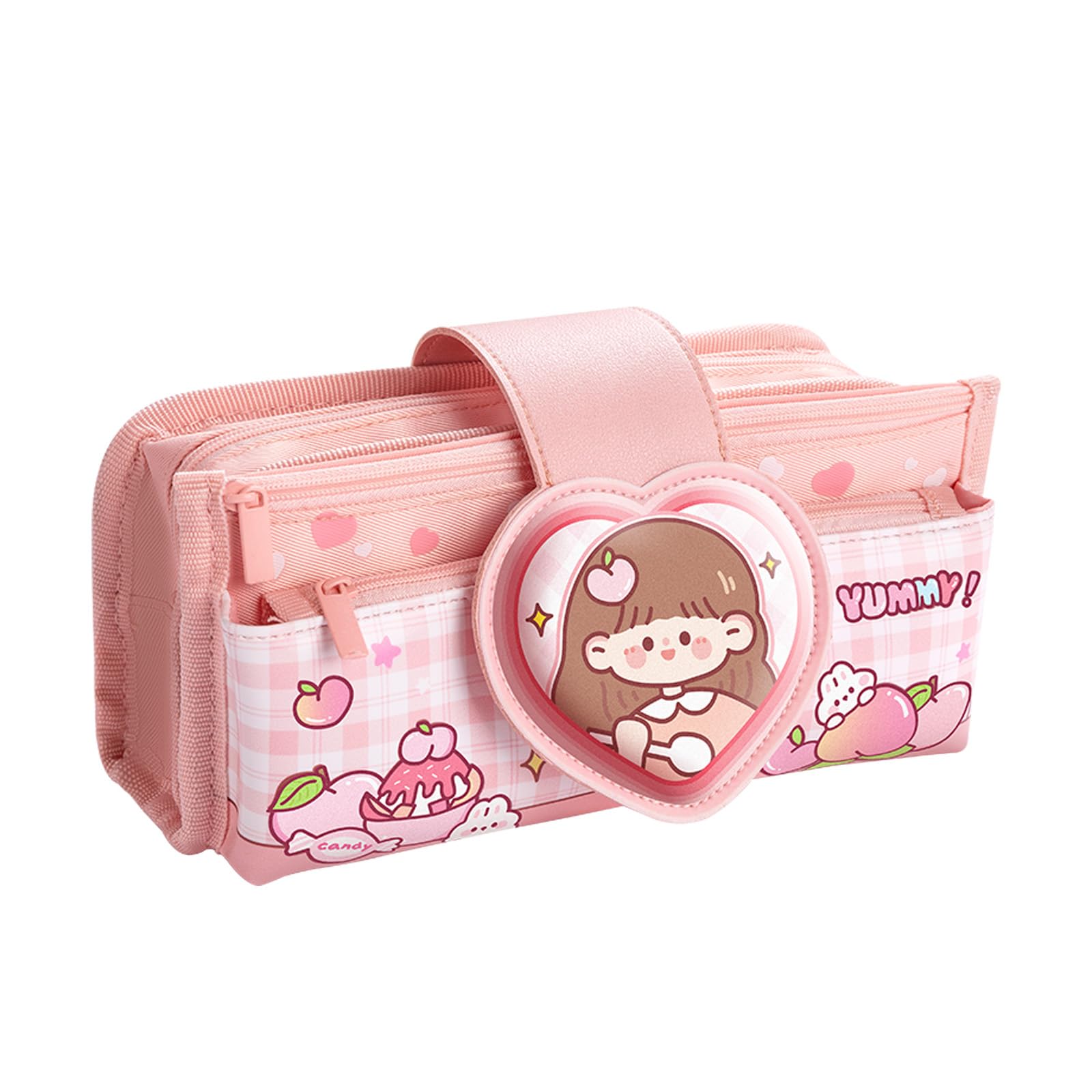 cozczyeqco Bonito estuche para lápices, estuche para niñas, gran capacidad, estuche para lápices Kawaii, estuche estético, estuche estético, estuche para niñas, capacidad para lápices, estuche para
