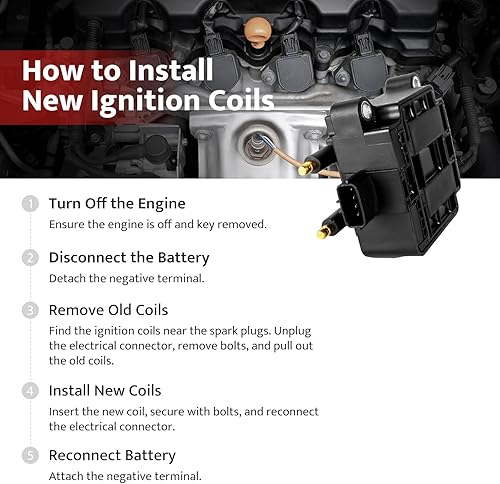 Miniatura 6 de NPAUTO Paquete de bobinas de encendido compatible con H4 2.5L 2.5 1999 2000 2001 2002 2003 2004 Subaru Forester Impreza Outback Legacy Baja, UF240