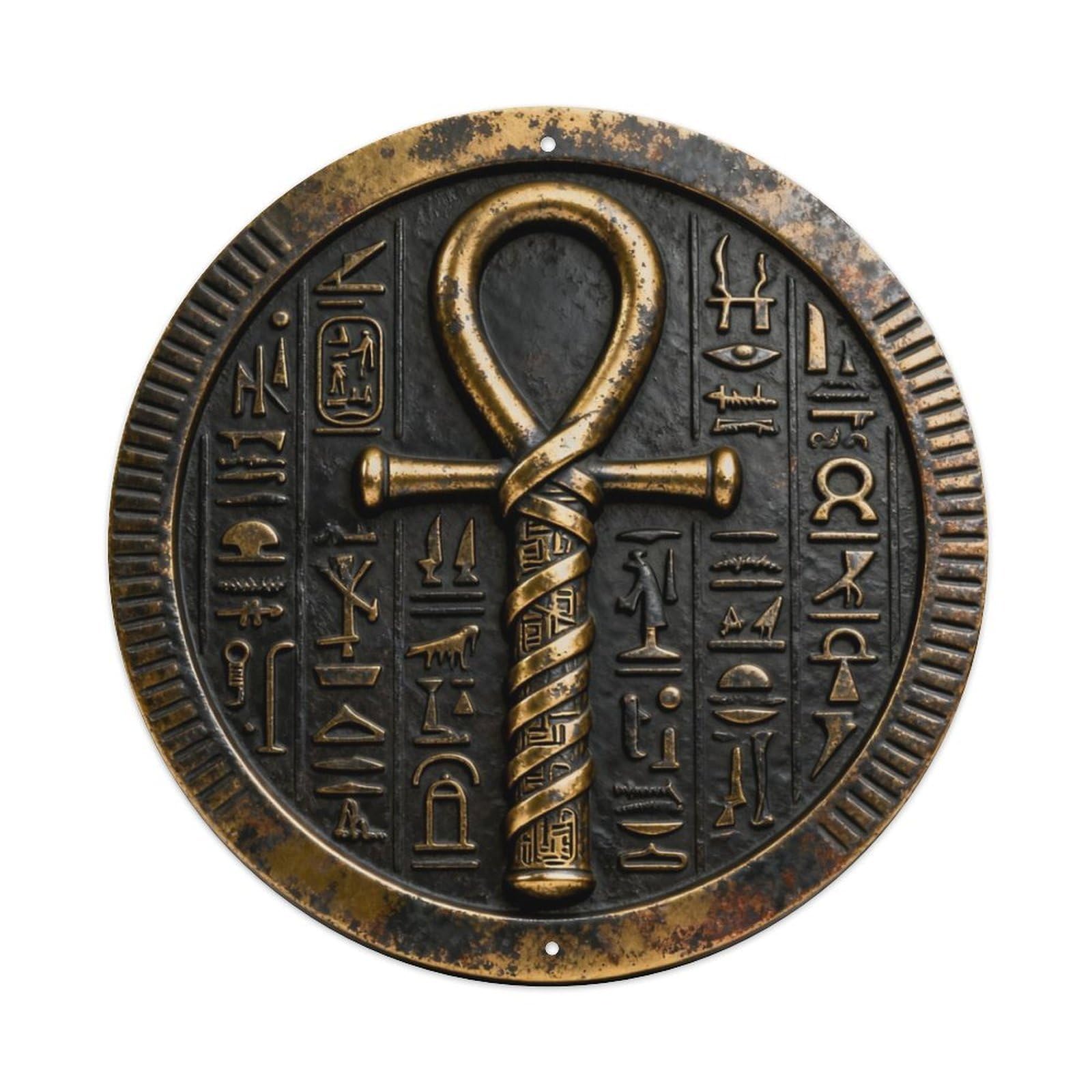 Egypt Was Scepter Royal Hieroglyph Metal Tin Sign Plaque