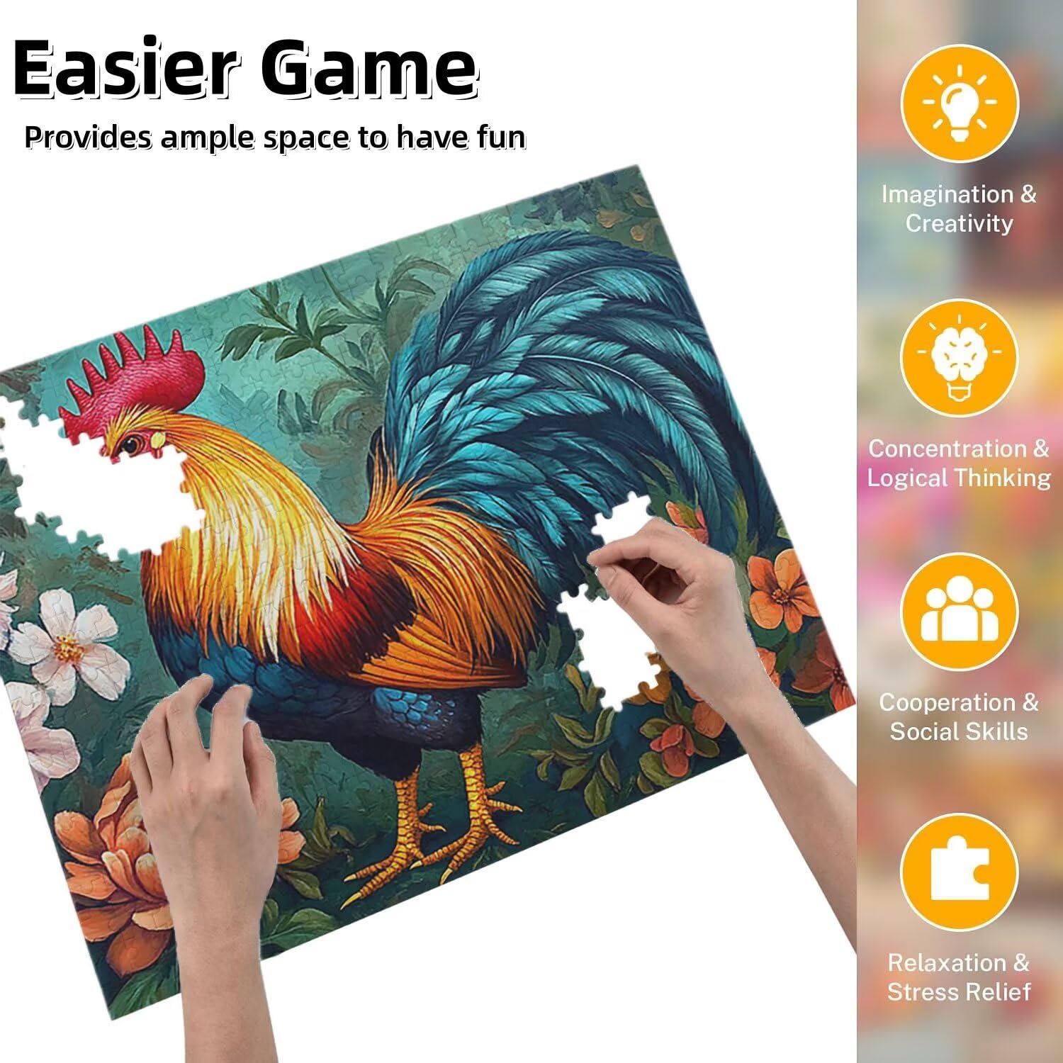 Jigsaw Puzzle, 5000 Pezzi Puzzle Classici, Pollo Puzzle Rilassamento Intelligence, Mpossibile Difficile Puzzle Impegnativo per Adulti Puzzle Gioco Familiare, Regalo per Amore Amico Animali fr0-977