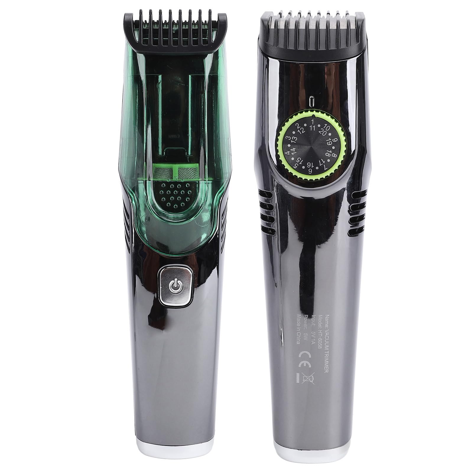 Recortadora de pelo con aspirador inalámbrica – Silenciosa, potente con pantalla LED – Resistente al agua – Kit de aseo masculino de 1400 mAh para bigote y patillas