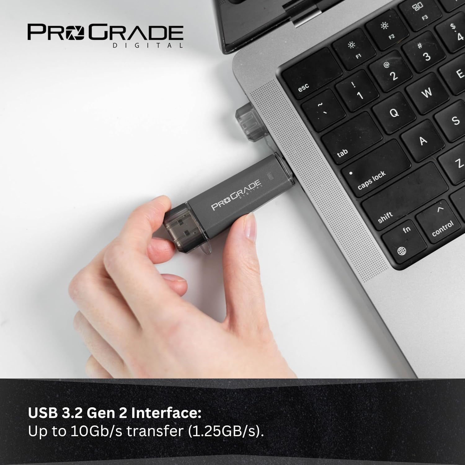 ProGrade Digital 500GB Ultra-Portable SSD, USB-C and USB-A 3.2 Gen 2, Read and Write 1000MB/s (PG30)