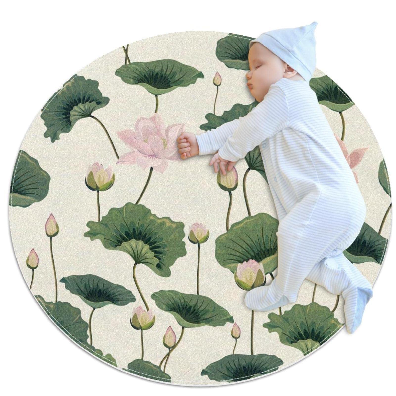 Alfombra de área de juego para niños JDEZ de loto ideal para dormitorios