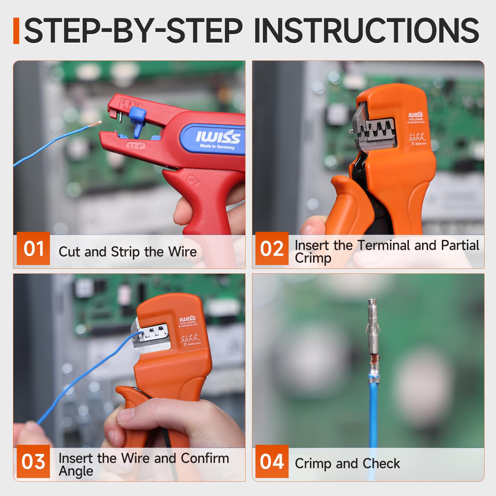 iCrimp 0.25-1.5mm² 28-18AWG Micro Connector Pin Crimping Tool, Ratcheting Crimper for Dupont Connectors Male and Female Pins - Image 4