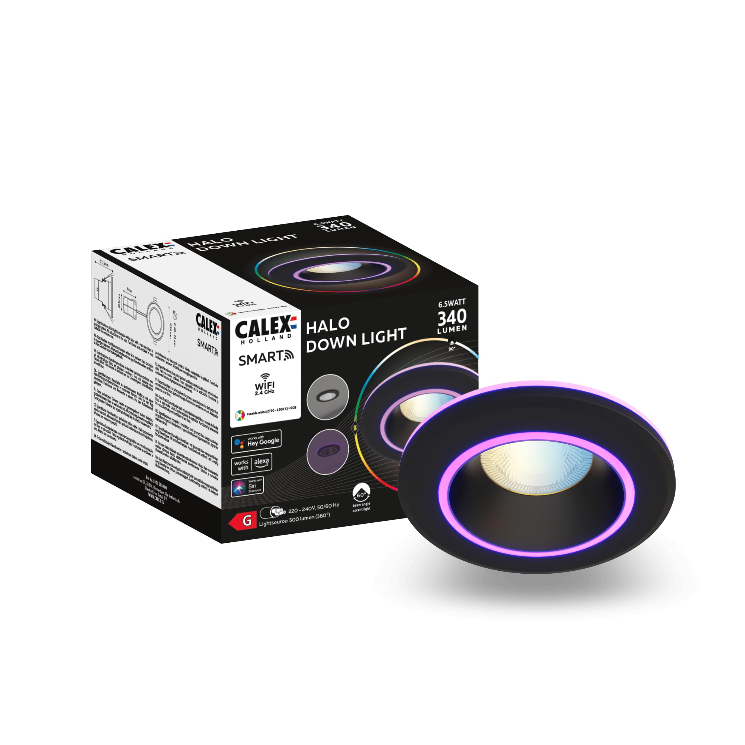 CALEX Outdoor Spot LED WiFi, 4W 380lm, RGB, Blancs CCT Ajustables