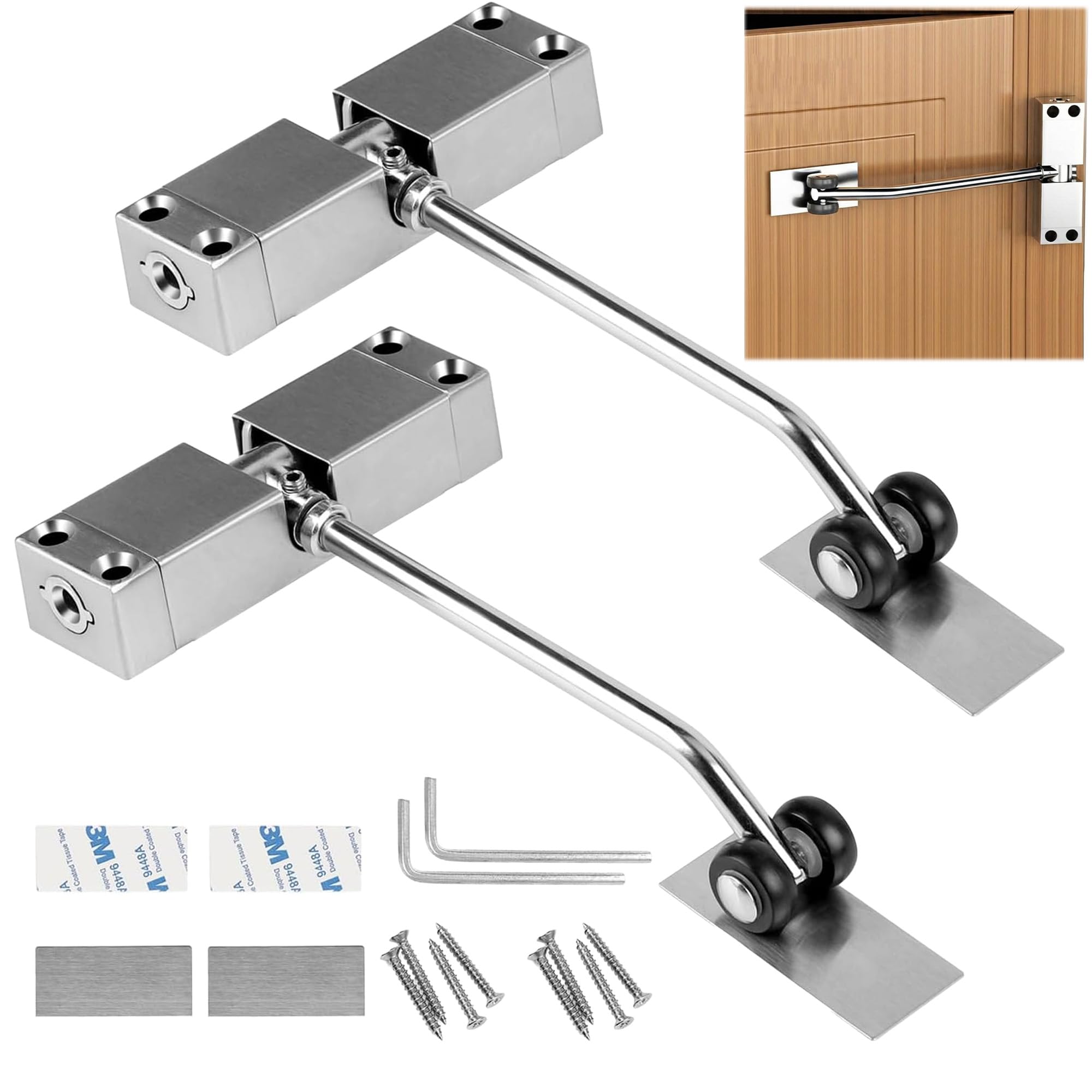 Ferme-porte automatique de 40 kg réglable en alliage d'aluminium pour porte intérieur
