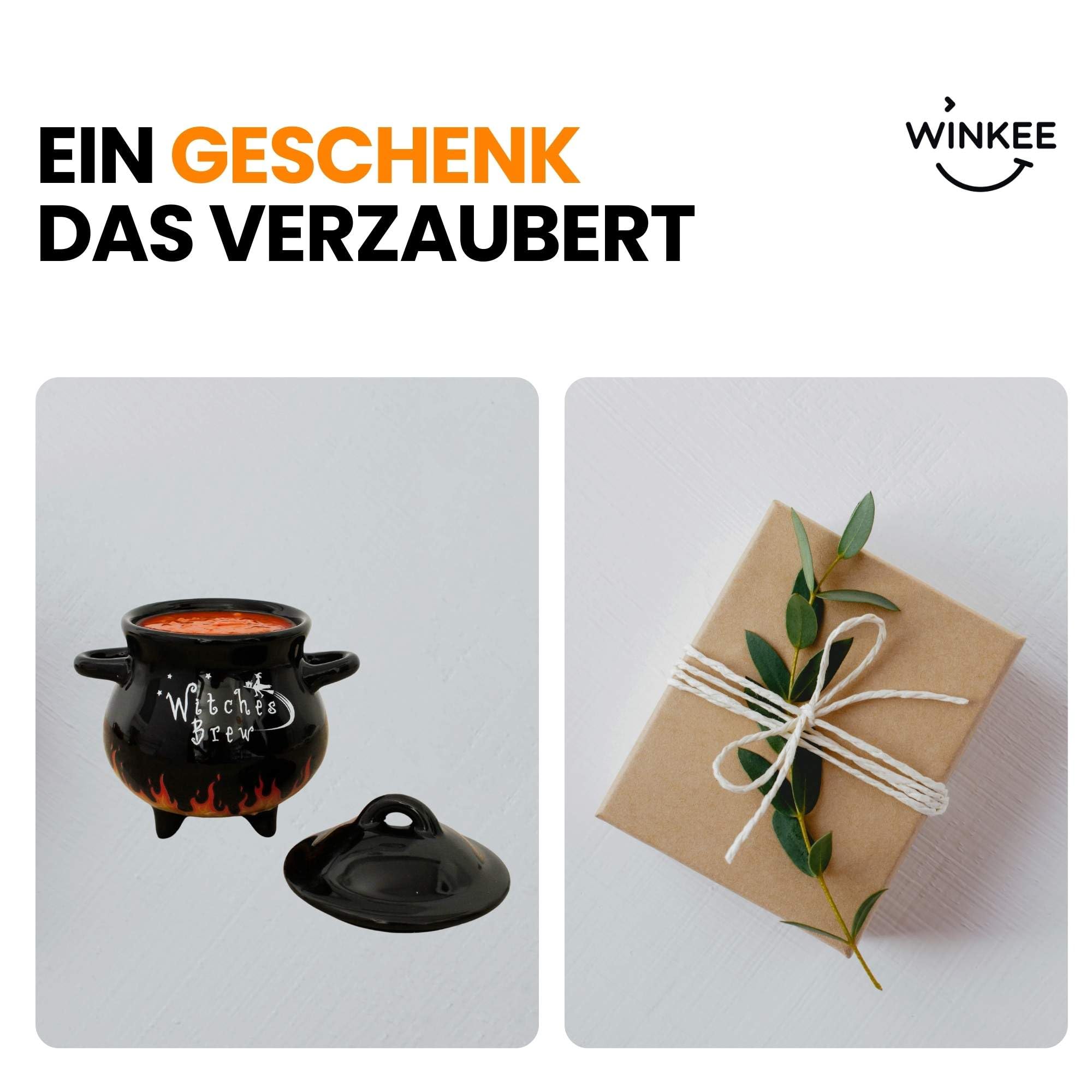 Winkee - Zaubertrank Schüssel I Witches Brew Soup Bowl I Hexenkessel Bowl I Witcher Tureen I Magischer Kessel mit Feuer Effekt I Suppenschüssel ca. 550ml
