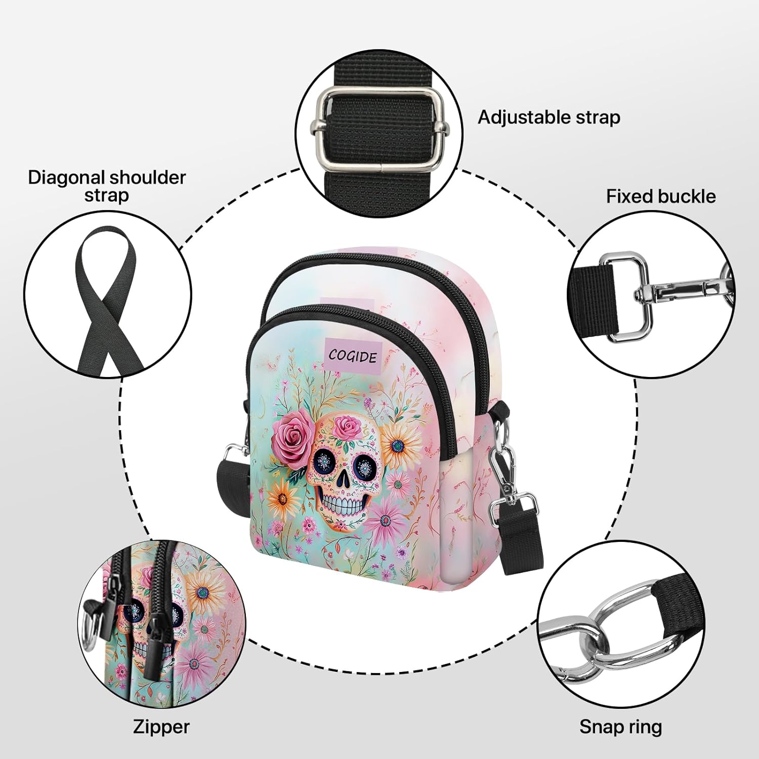 Small Crossbody Bags for Women Cell Phone Purse Lightweight Shoulder Bag with Adjustable Strap Casual Travel - Image 7