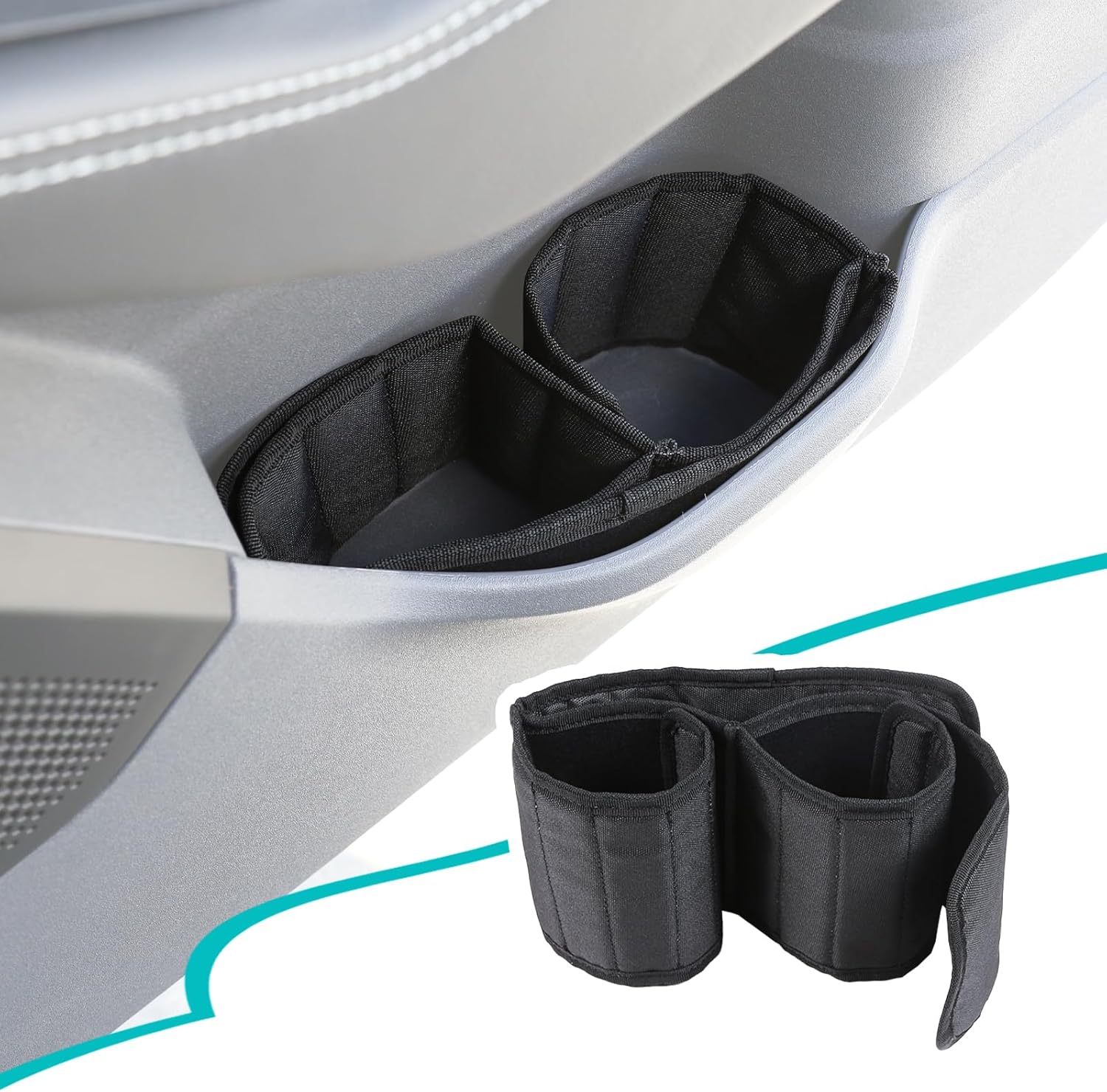 Car Door Water Cup Shockproof Belt Compatible with Ineos Grenadier 2020-2026 Side Door Oxford Cloth Water Bottle Shockproof Storage Holder Belt Interior Accessories