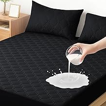 Ystyle Waterproof Mattress Protector 90 x 190 cm, Anti-dust Mattress Cover, Anti-Scratch Elastic All Around the Contour, Hypoallergenic Mattress Cover, for Mattress Height of 30 cm, Black
