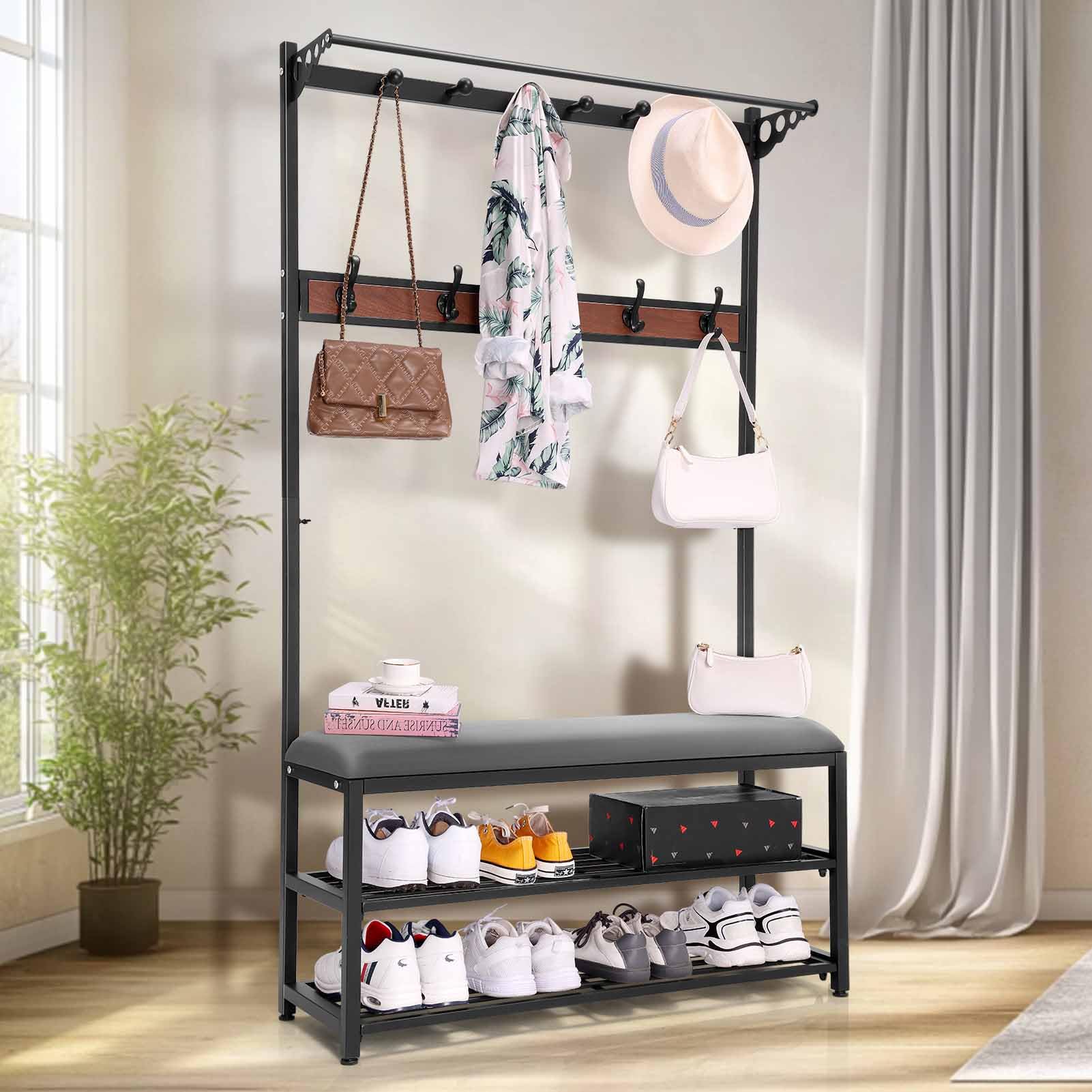 Porte-manteau avec banc à chaussures idéal pour embellir la maison