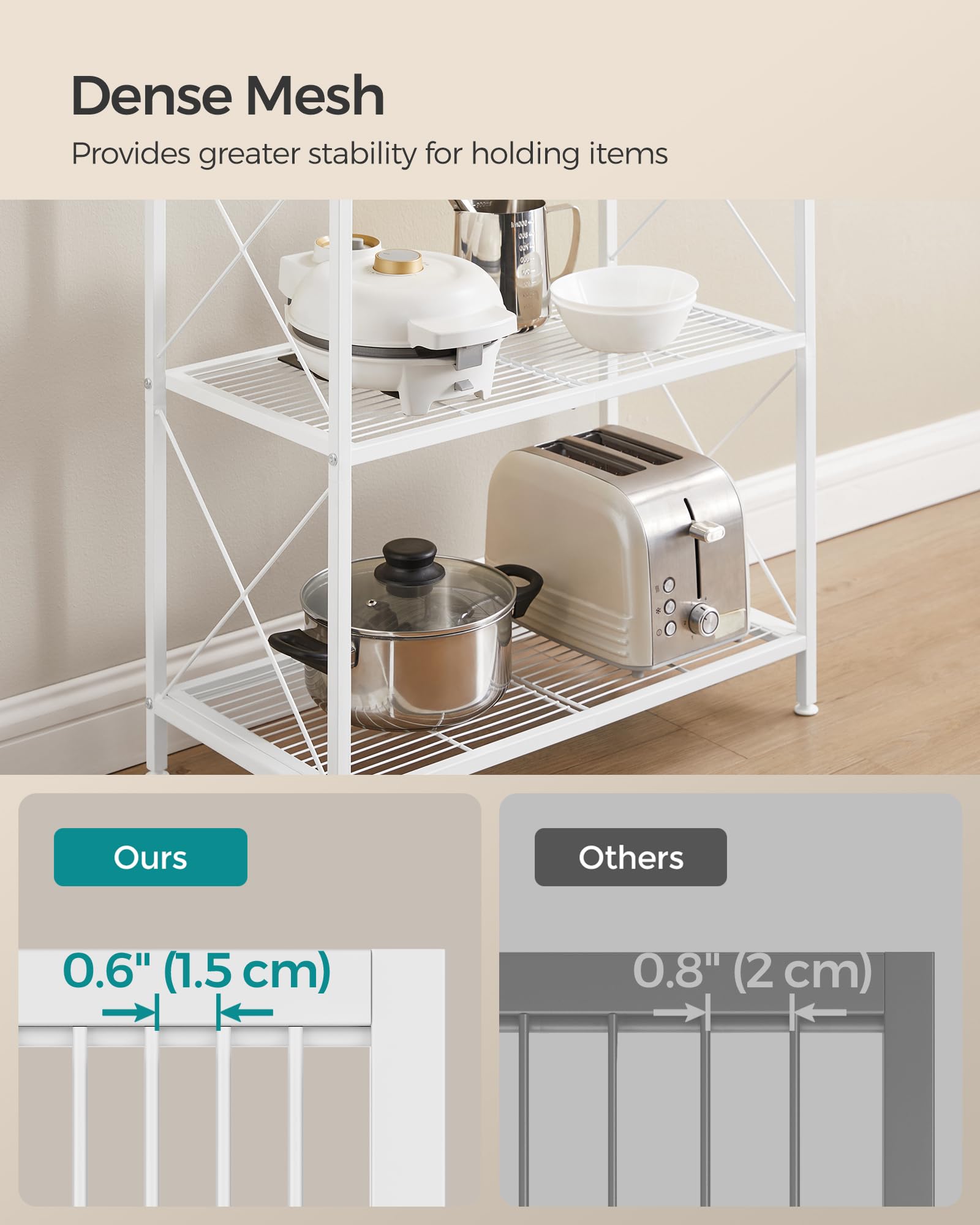 Amazon.com: SONGMICS 5-Tier Metal Storage Rack, Shelving Unit with
