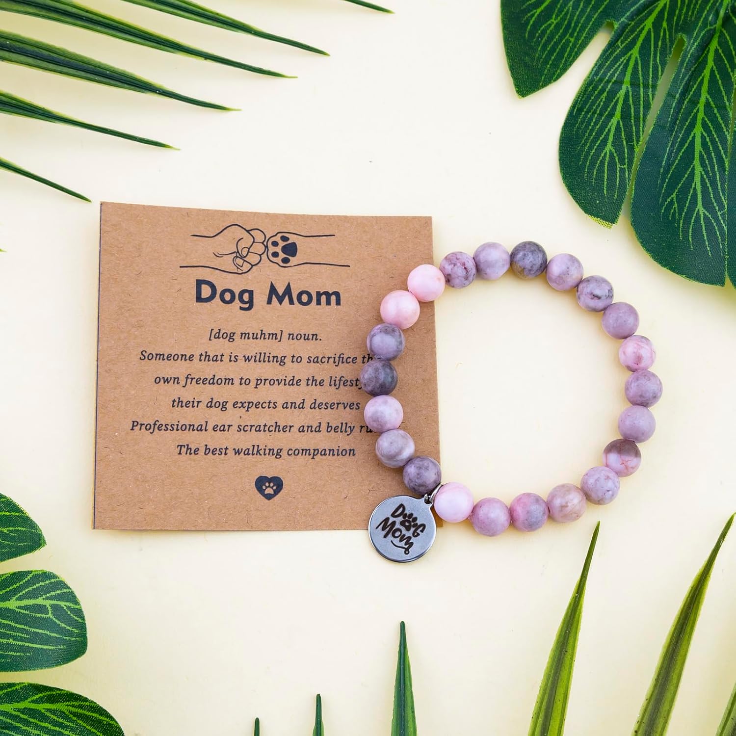 Dog Mom Gifts for Women Dog Mom Bracelets Mother Gifts from Daughter and Son Paw Print Charm Bracelet for Dogs Lover Jewelry Gifts for Valentines Mothers Birthday - Image 3