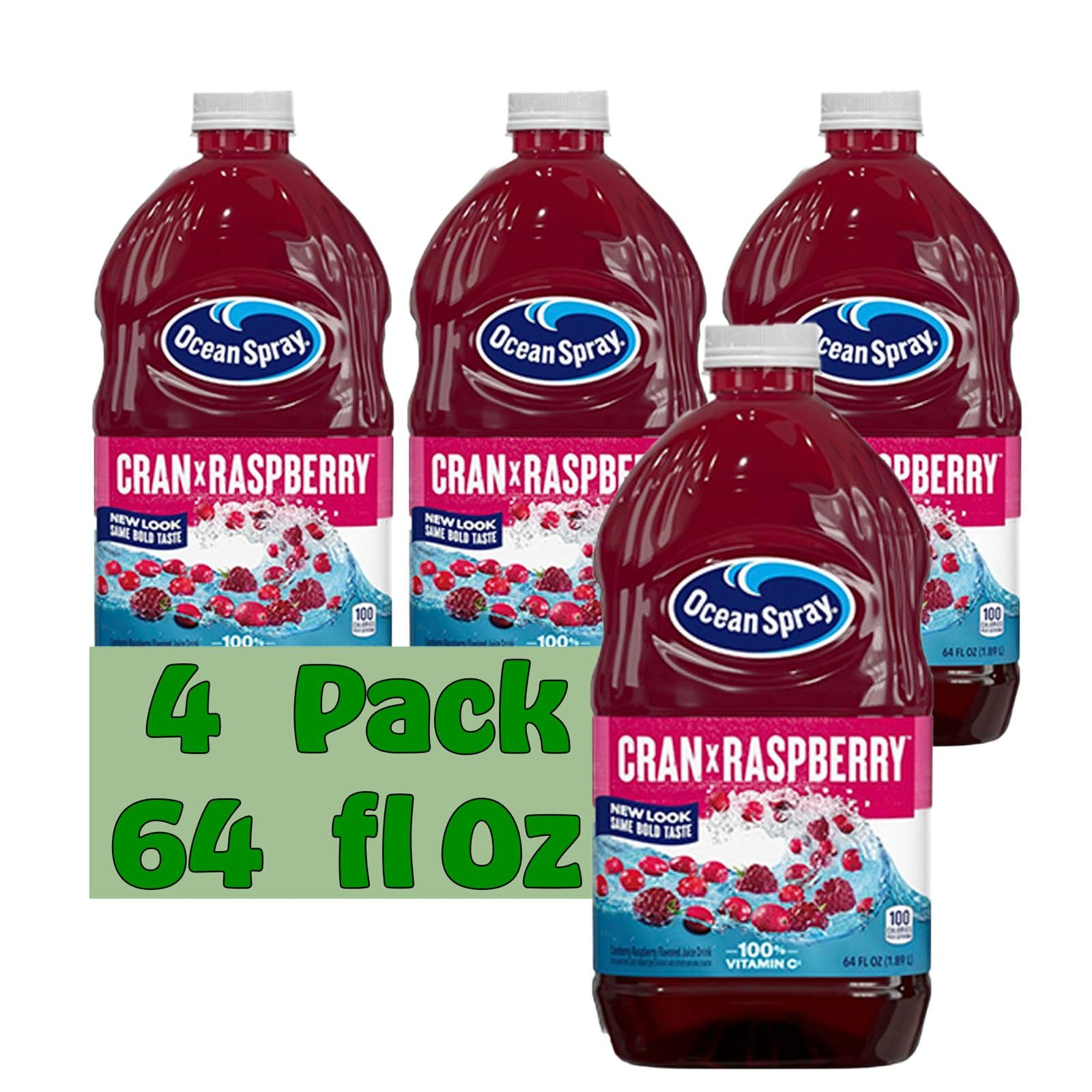 Ocean Spray Cran-Raspberry Juice Drink 64 fl oz Plastic Bottle 4 Pack