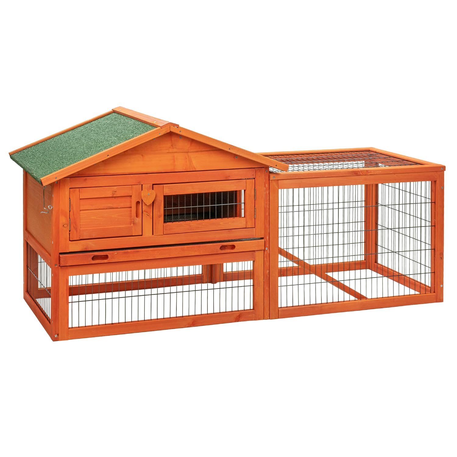 KCT Verona Rabbit Hutch with Run, 2 Tier Double Outdoor Cage for Guinea Pig, Rabbit, Bunny, Small Animals