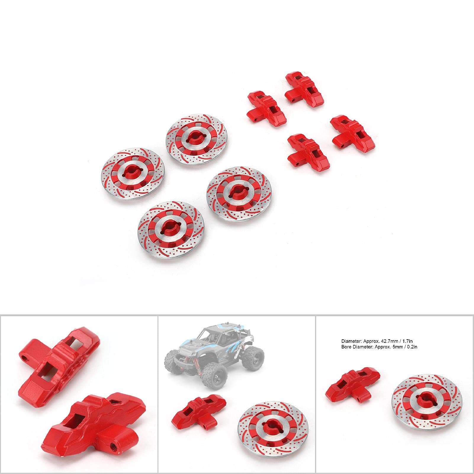 Aluminum Alloy Wheel Brake By Vlife, 1/7 UpPart Specifically Designed for Unlimited Desert RUDR (Red)