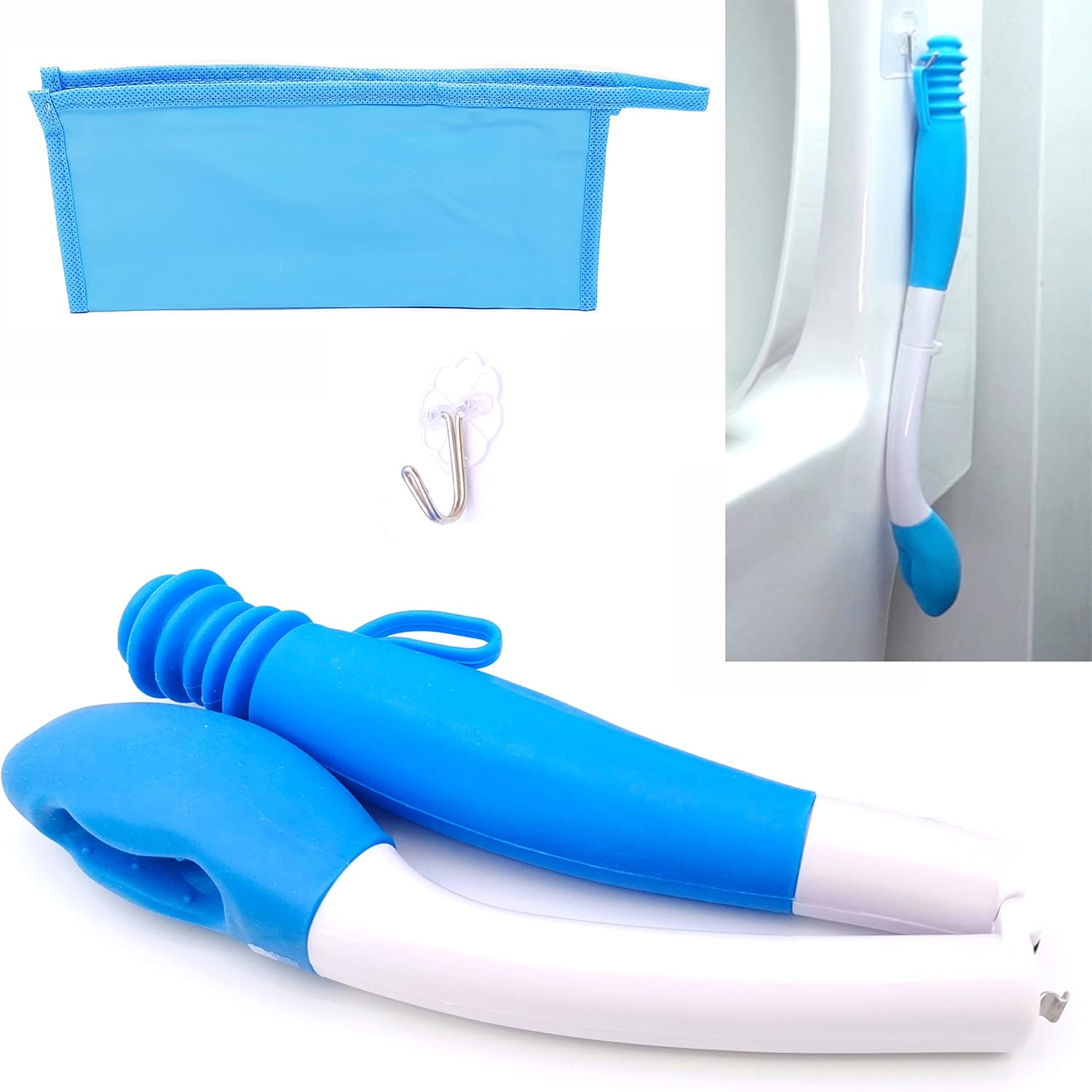 Foldable Long Reach Comfort Wiper for Toilet Paper, Toilet Tissue Aid Butt Wiper Holder for Disabled/Bariatric Surgery,Wiper with Hook