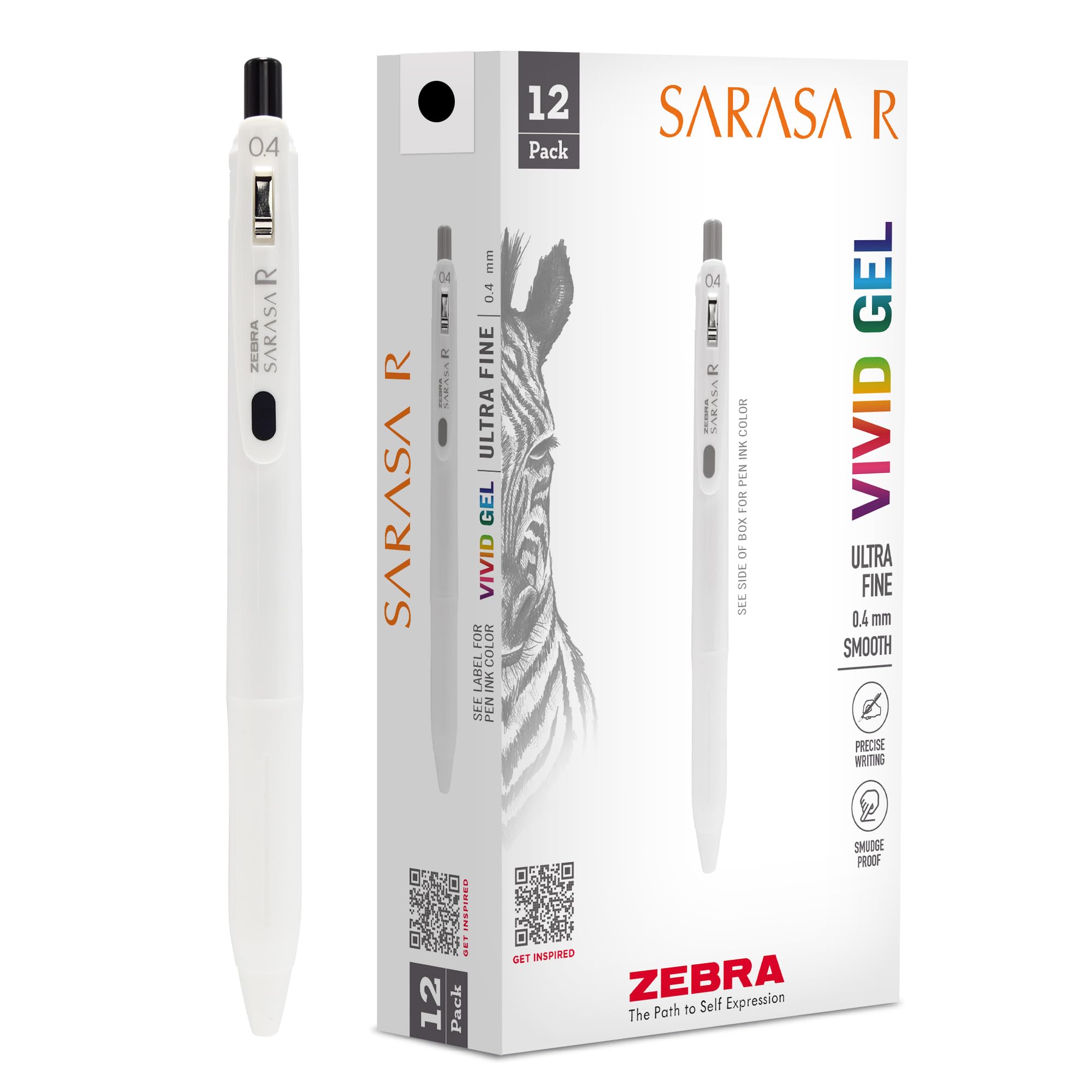 Amazon.com: Zebra Pen, SARASA R Gel Pens, Black Ink, 0.4mm Fine