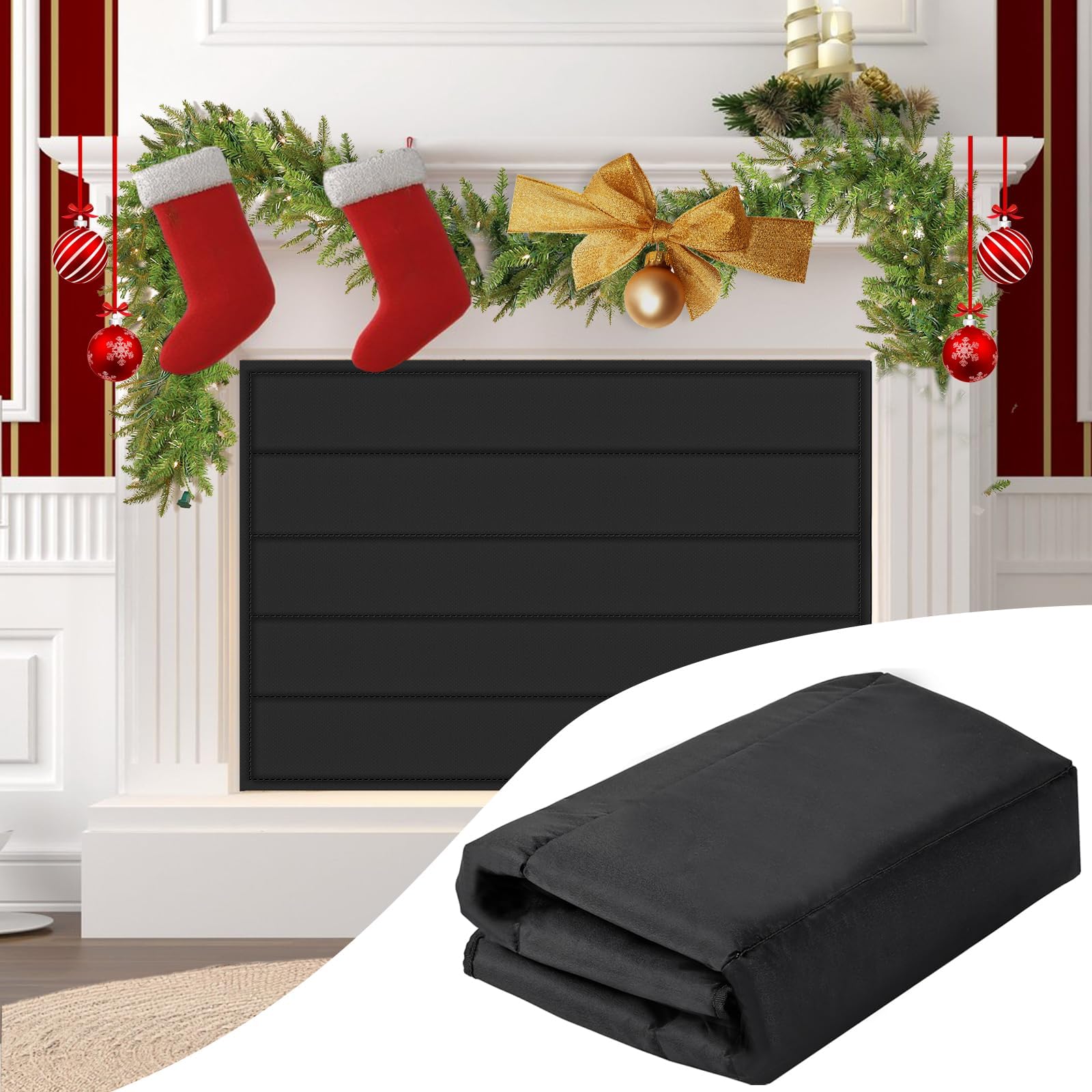 Fireplace Cover, Magnetic Fireplace Blocker Blanket Stops Heat Loss, Indoor Fireplace Draft Stopper Save Energy, Magnetic Fireplace Draft Cover for