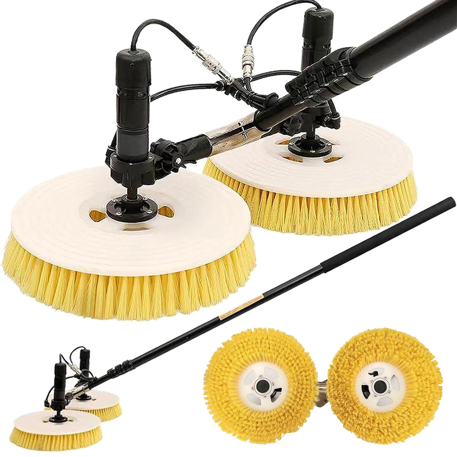 AYCDL 11.5ft-24.6ft Telescopic Window Cleaning Pole & Solar Panel Brush Kit - Extendable High Reach Cleaner Tool for Windows, Roofs, Cars & Solar Panels, 7.5m Lithium,Lithiumbattery-7.5m