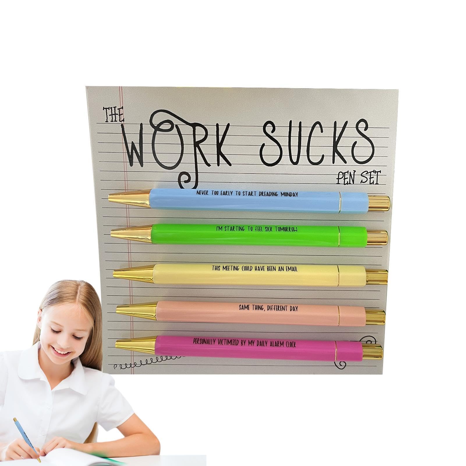 Divertenti Set Di Penne Gel Colorate Con Citazioni Motivazionali, image size:1601x1601