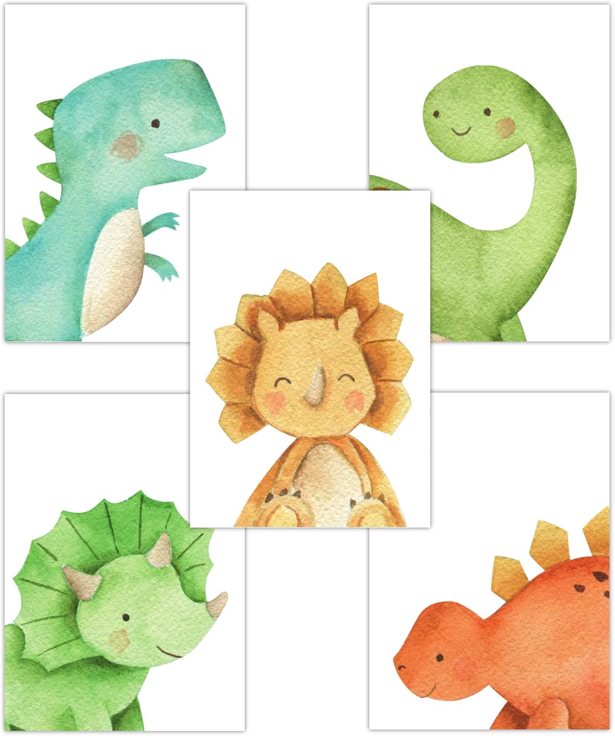 Pandawal Dino Bilder Kinderzimmer Junge süße Baby Dinosaurier Deko 5er