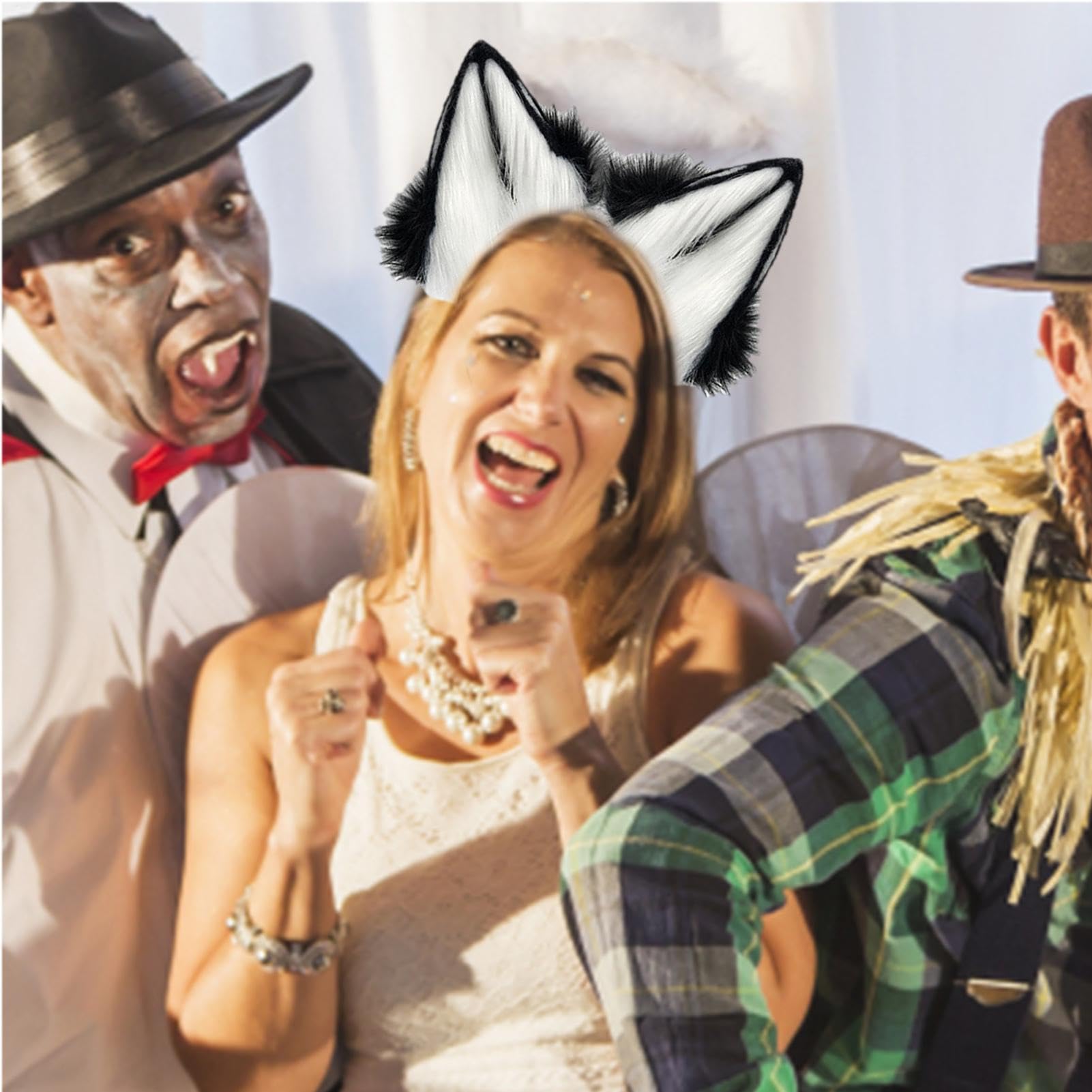 Wolf Stirnband und Schwanz Halloween Frauen Wolf Cosplay Requisiten | Rollenspiel Tier Schwanz Ohren Stirnband für Mottopartys, Maskenbälle, Bühnenaufführungen, Festivals und Events