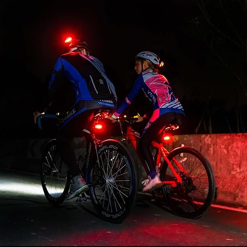 Miniatura 8 de Paquete de 2 luces traseras de bicicleta recargable, luz trasera roja para bicicleta de noche, luces traseras de bicicleta con gran duración de